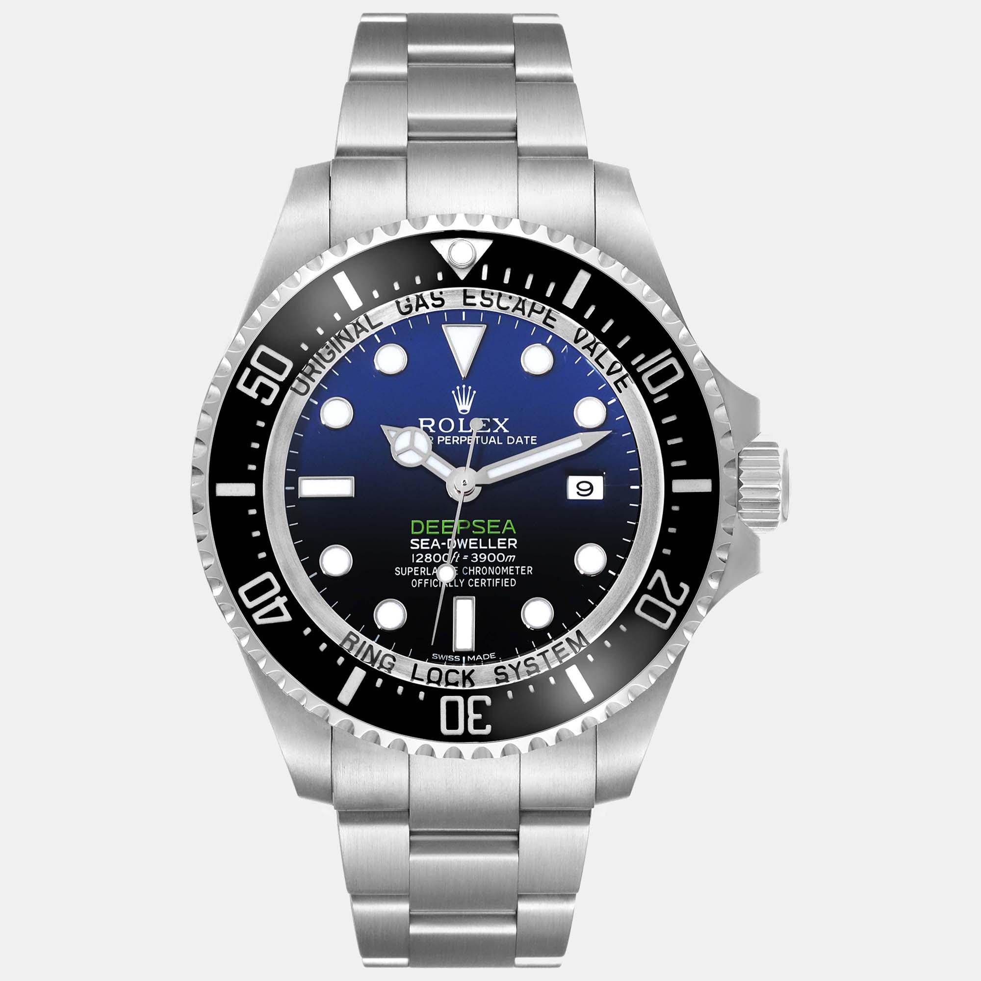 

Rolex Seadweller Deepsea Cameron D-Blue Steel Mens Watch 116660 44 mm, Black