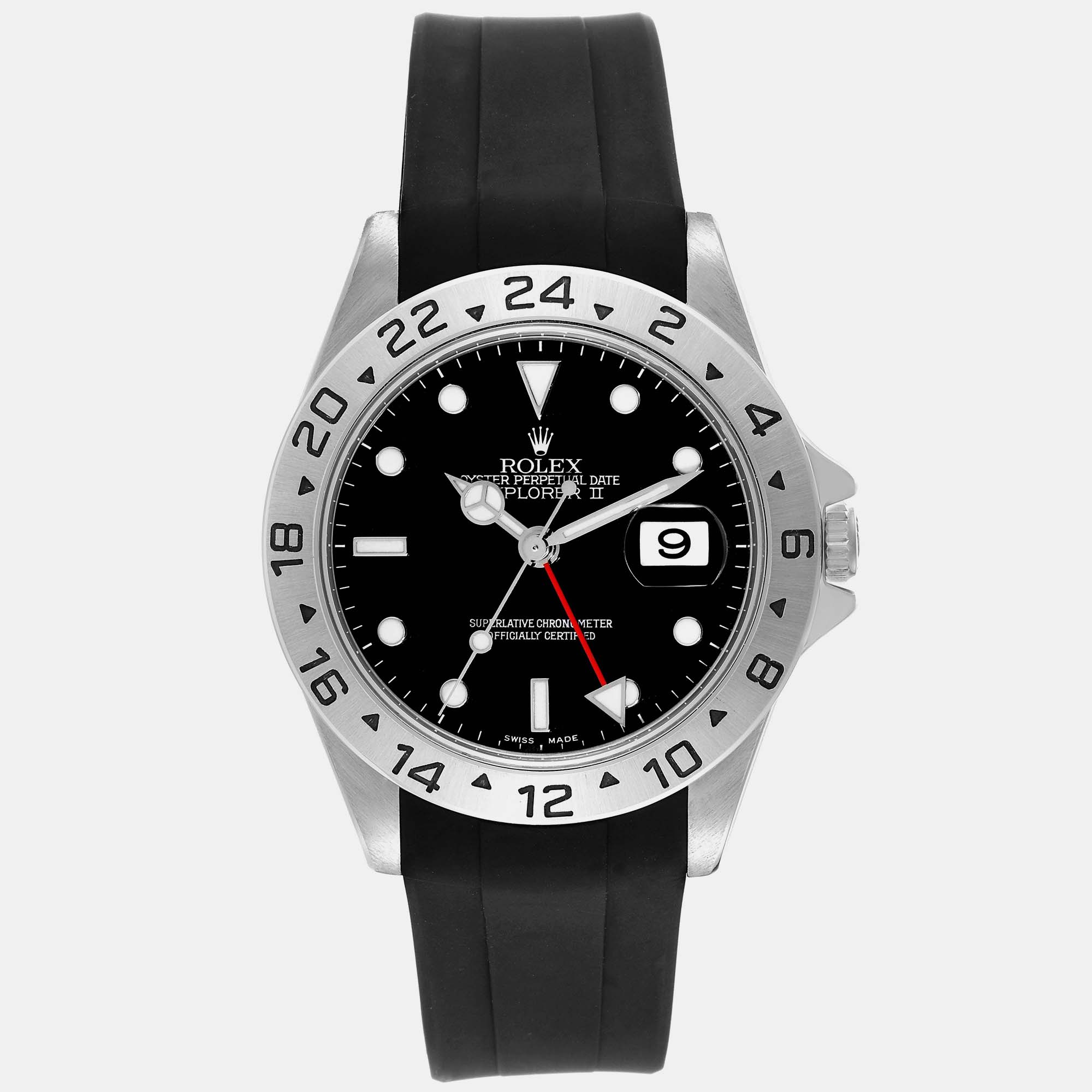 Pre-owned Rolex Explorer Ii Black Dial Steel Men's Watch 16570 40 Mm
