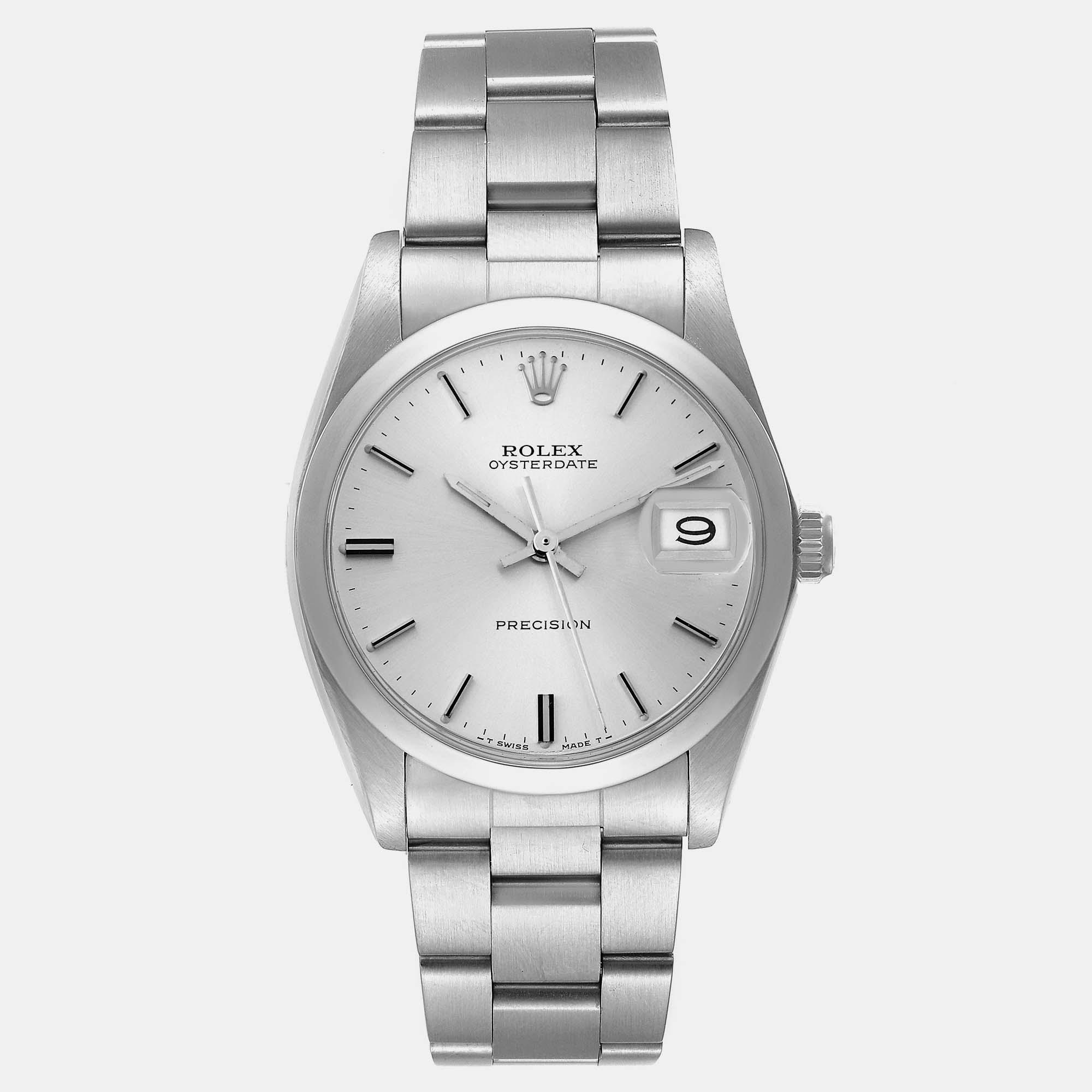 

Rolex OysterDate Precision Silver Dial Vintage Steel Men's Watch 6694 35 mm