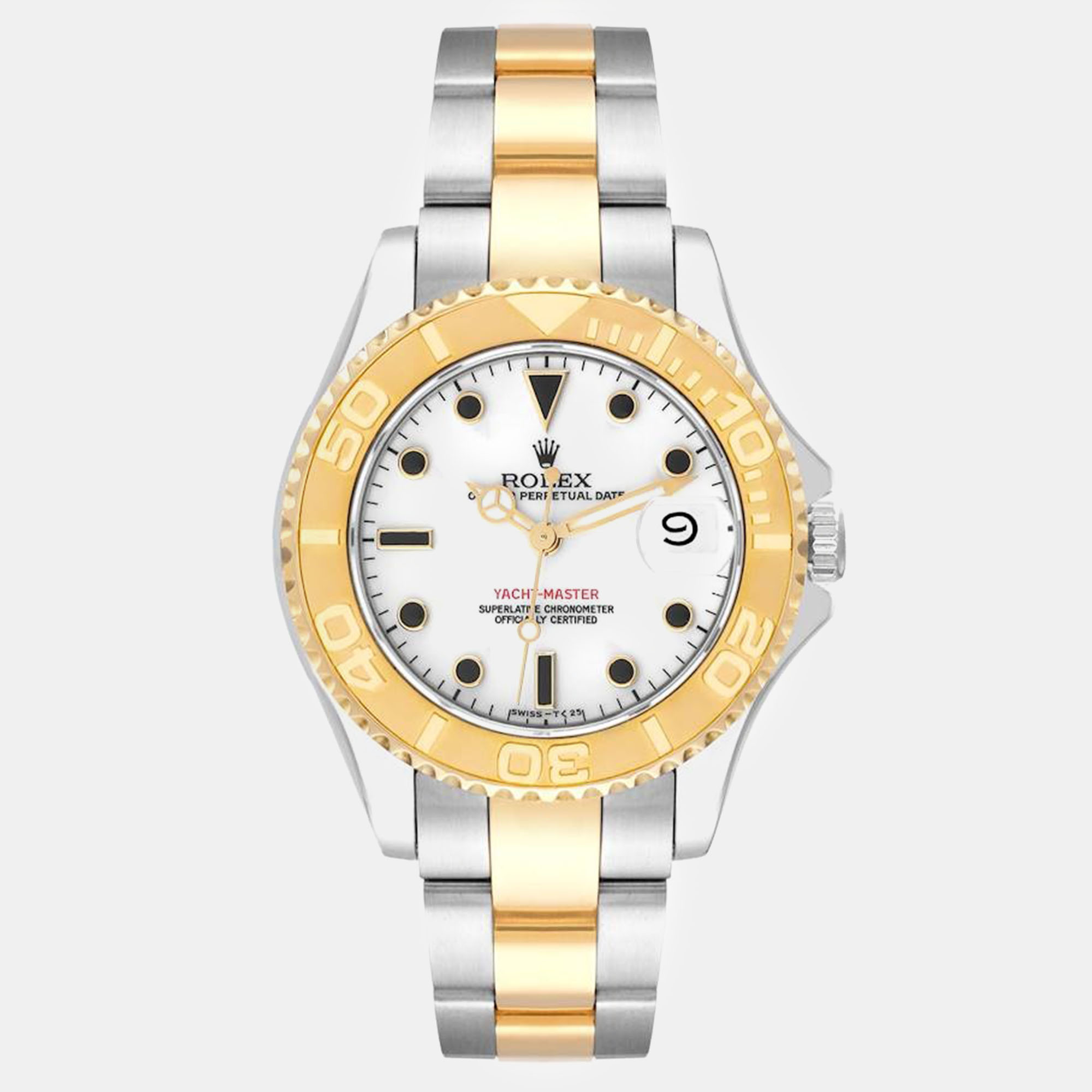 

Rolex Yachtmaster Midsize Steel Yellow Gold Men's Watch 68623 35 mm, White