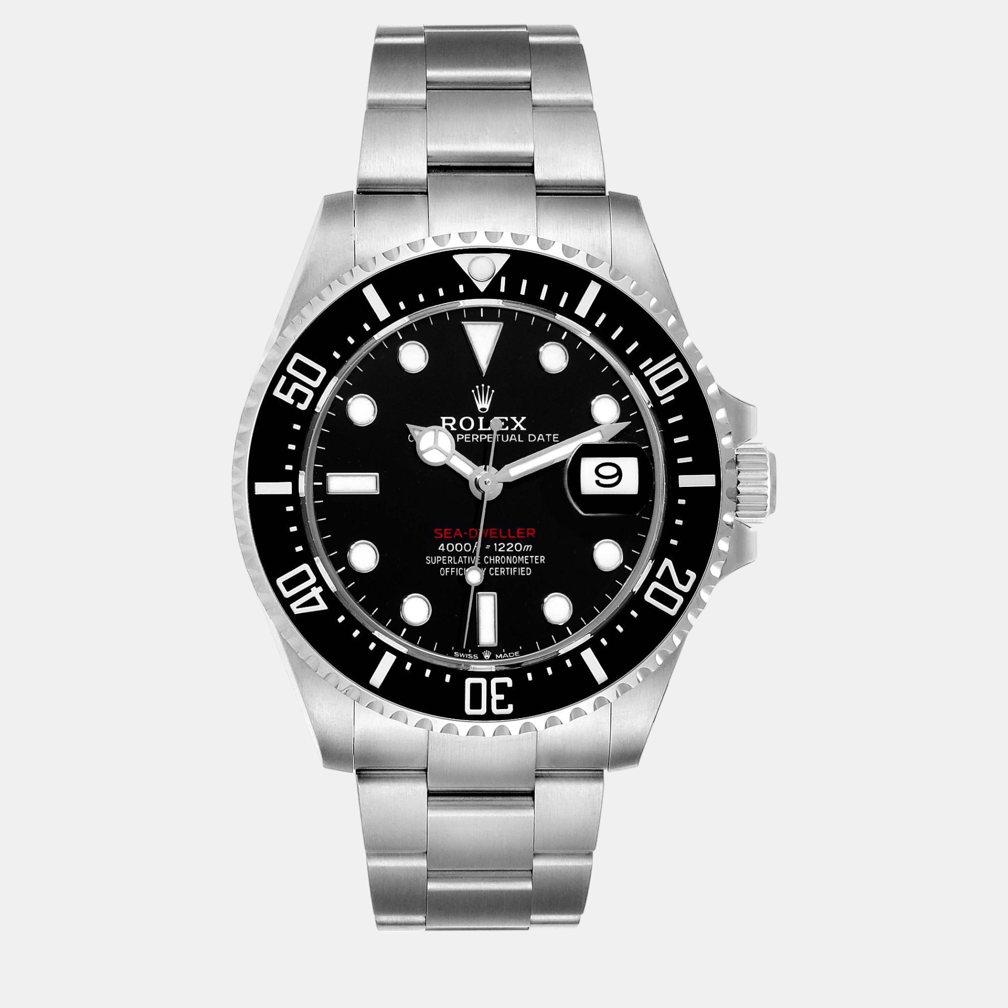 Pre-owned Rolex Seadweller 50th Anniversary Steel Men's Watch 126600 43 Mm In Black