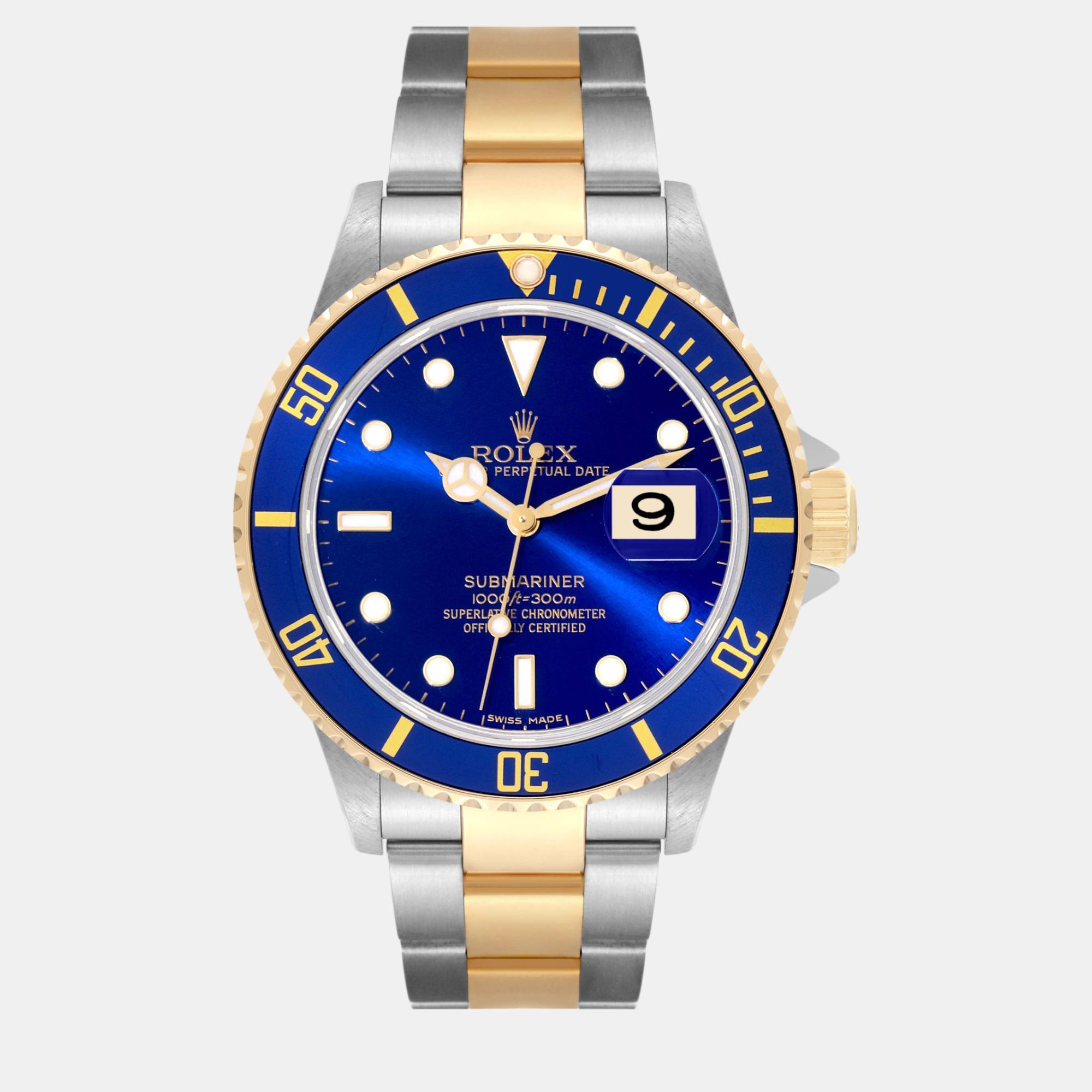 

Rolex Submariner Blue Dial Steel Yellow Gold Men's Watch 16613 40 mm