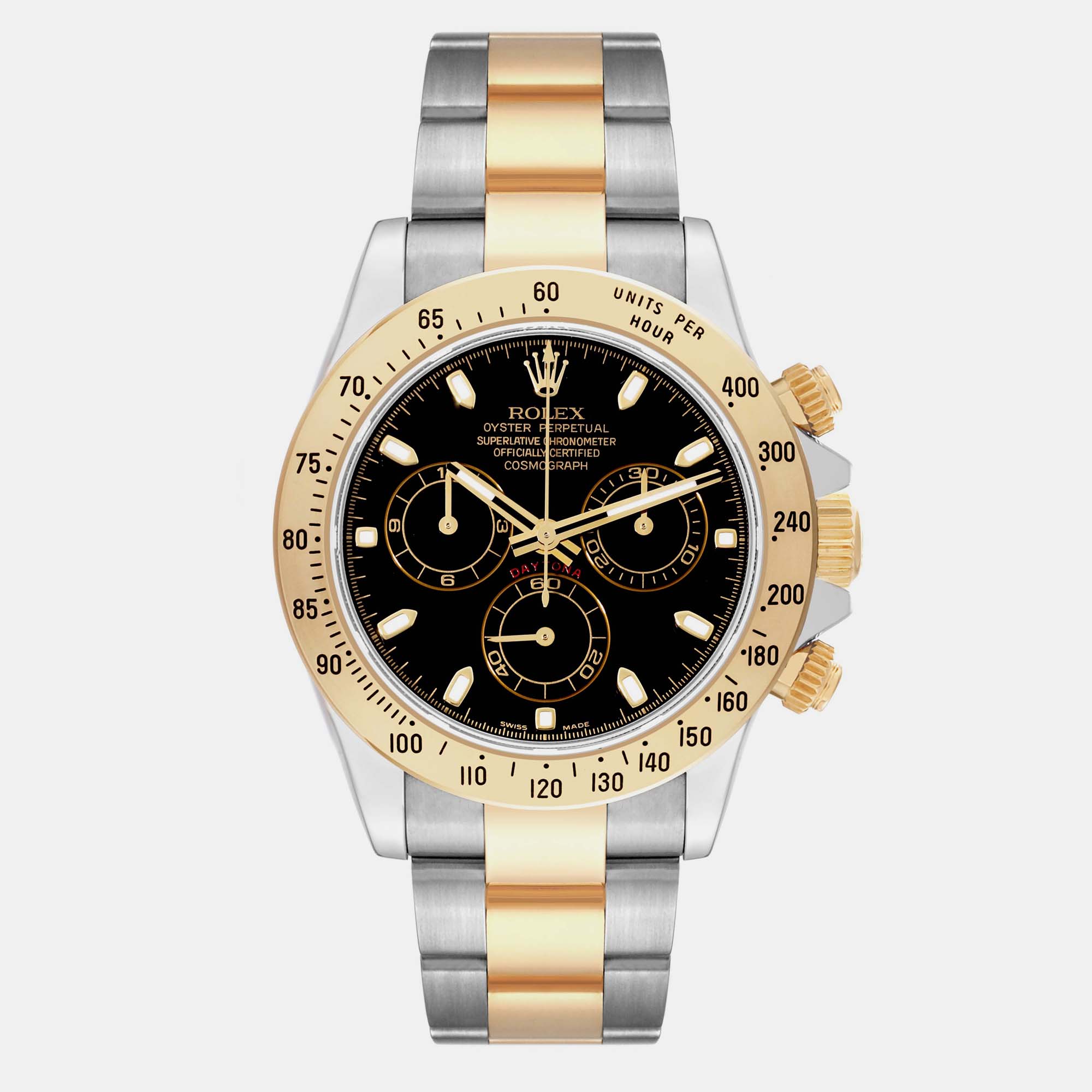 

Rolex Daytona Steel Yellow Gold Black Dial Mens Watch 116523 40 mm