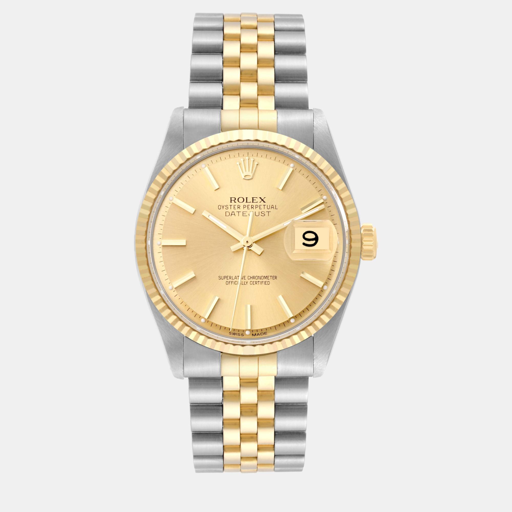 

Rolex Datejust Steel Yellow Gold Vintage Mens Watch 16013 36 mm