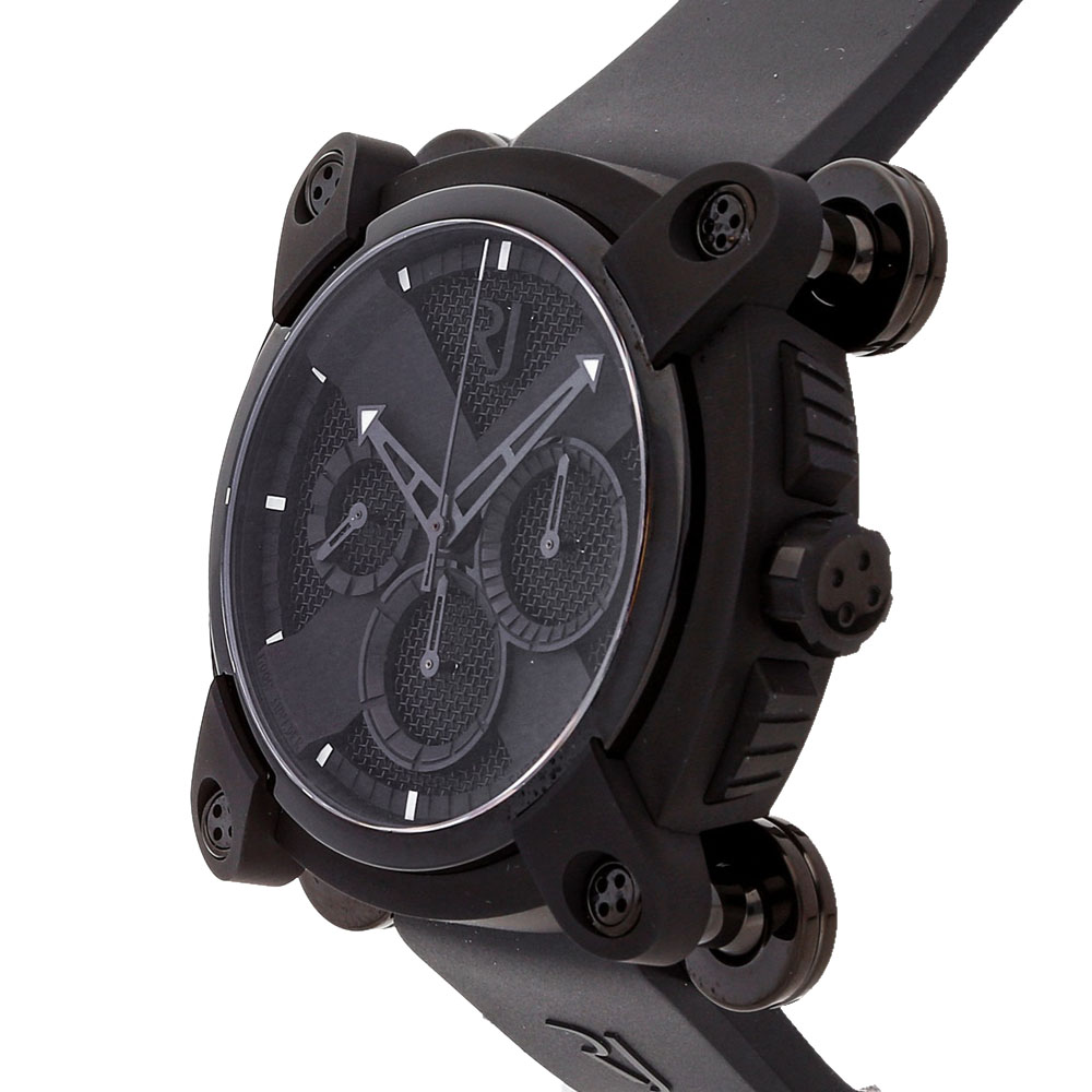 

Romain Jerome Black PVD Coated Stainless Steel Black Metal Moon Dust-DNA Moon Invader Chronograph Limited Edition RJ.M.CH.IN.001.01 Men's Wristwatch
