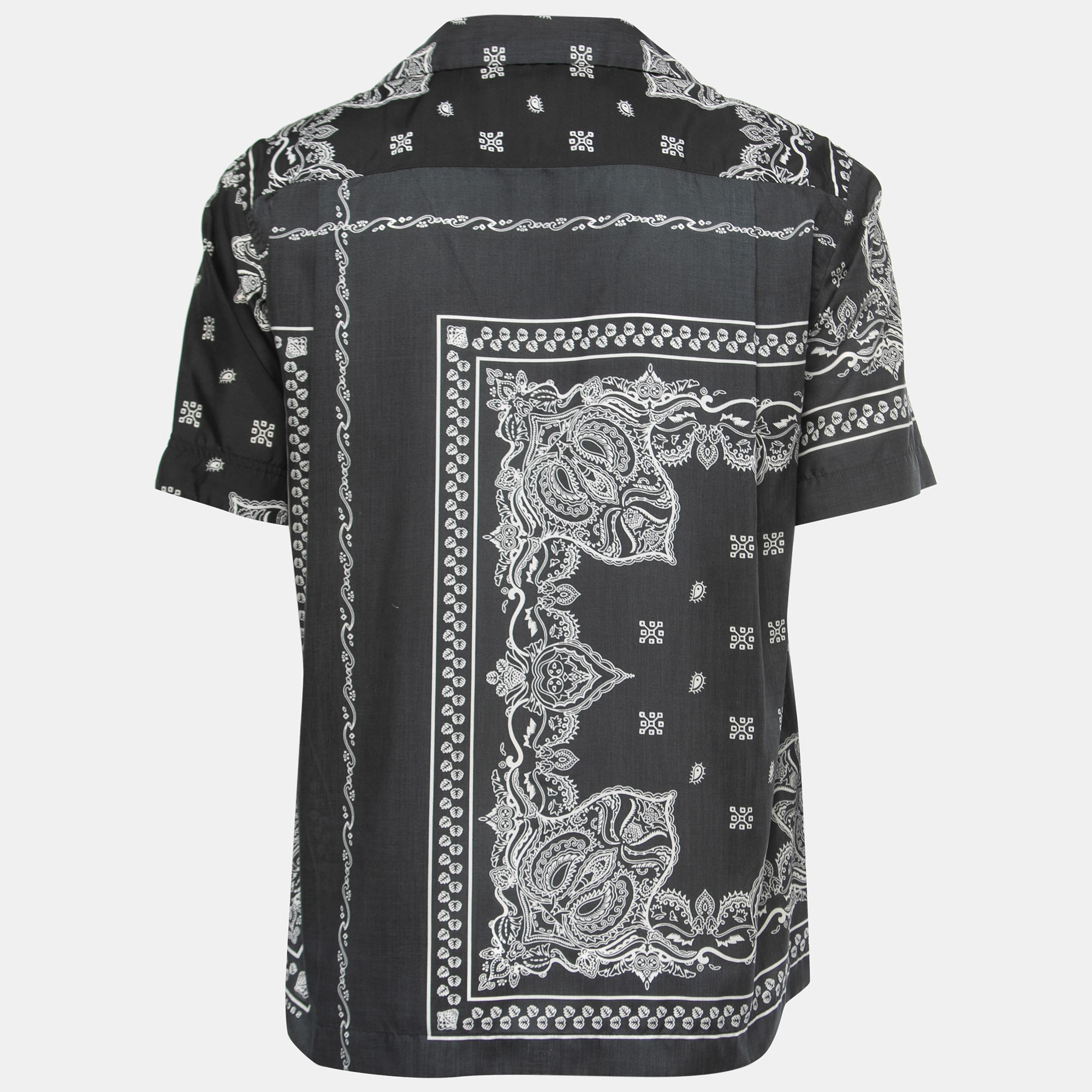 

Sacai Black Bandana Printed Synthetic Short Sleeve Shirt