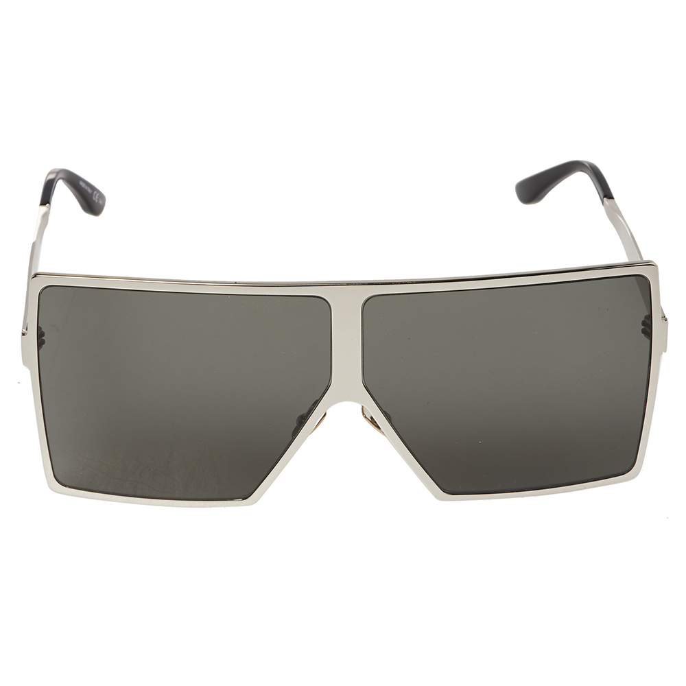 

Saint Laurent Silver Tone/ Grey SL182 Betty Shield Sunglasses