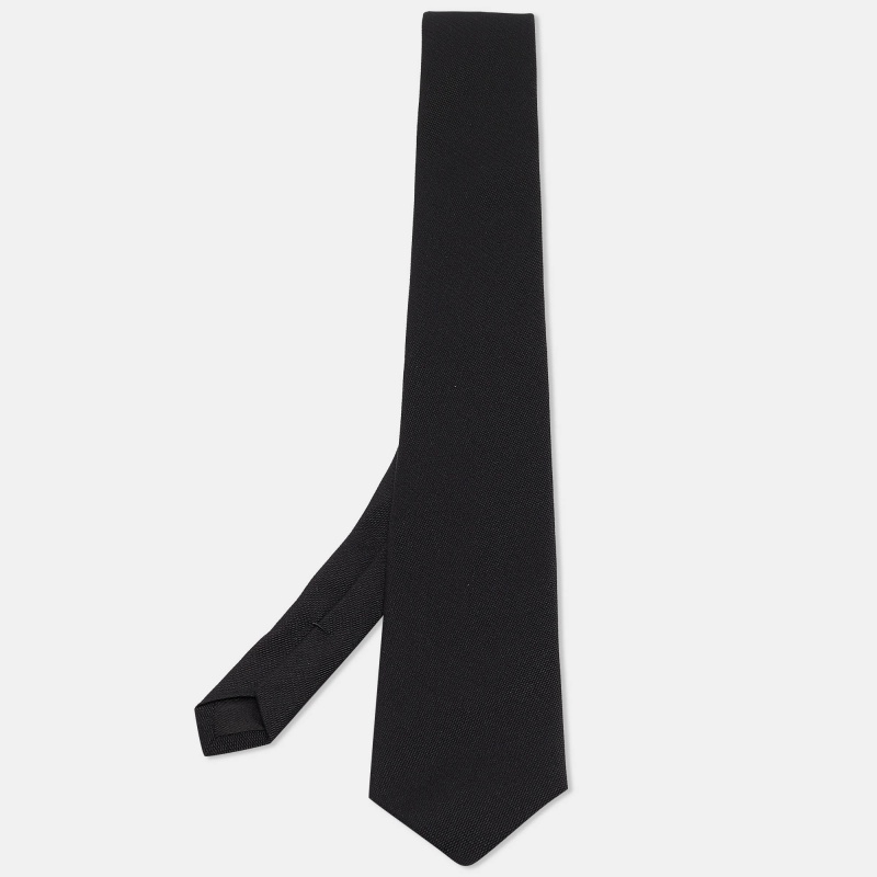 

Saint Laurent Paris Black Silk Skinny Tie