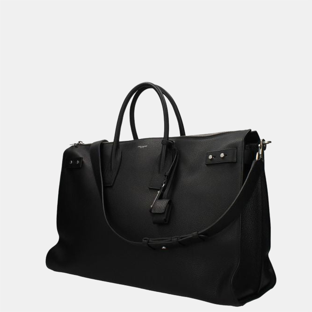 

Saint Laurent Black Smooth Leather Sac De Jour Large Bag