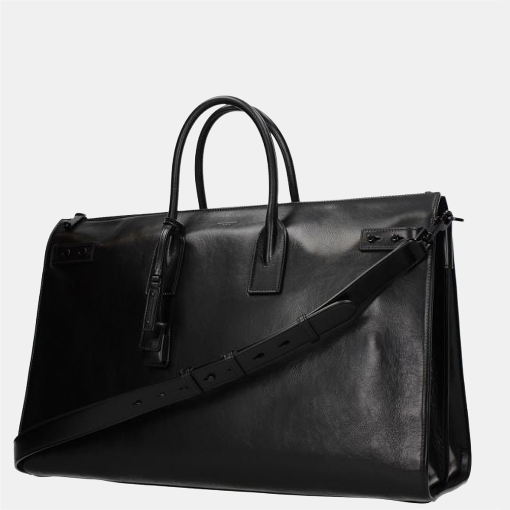 

Saint Laurent Black Smooth Leather Sac De Jour Large Bag