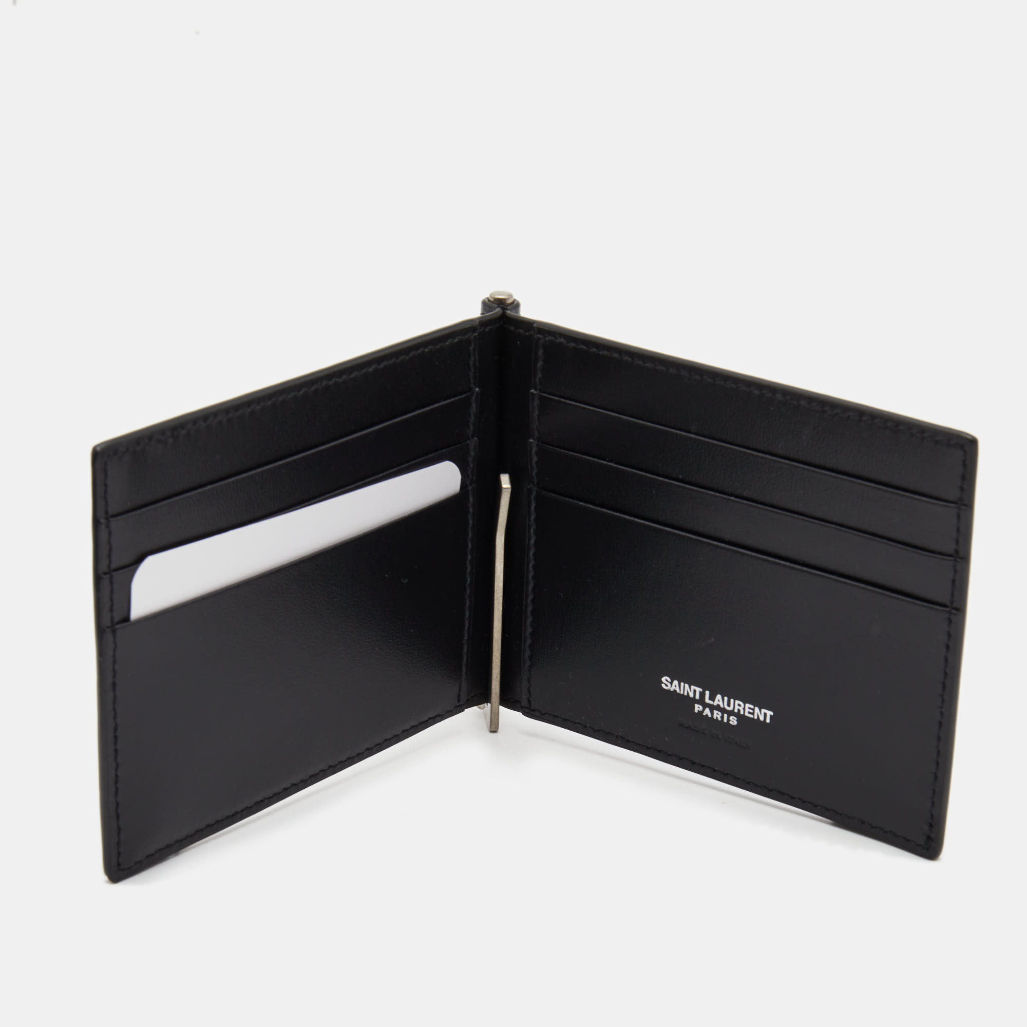 

Saint Laurent Black Leather Bifold Money Clip Wallet