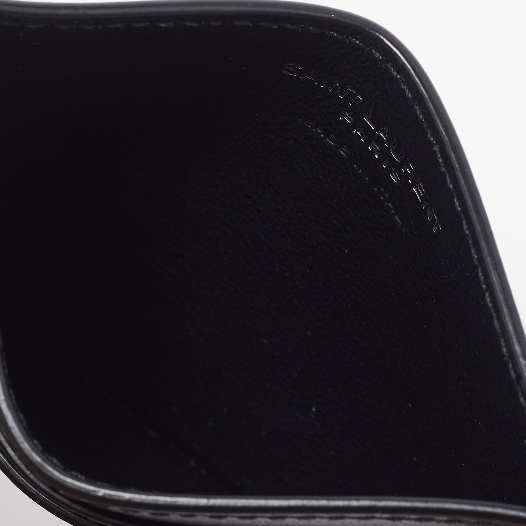 

Saint Laurent Black Leather Monogram Card Holder