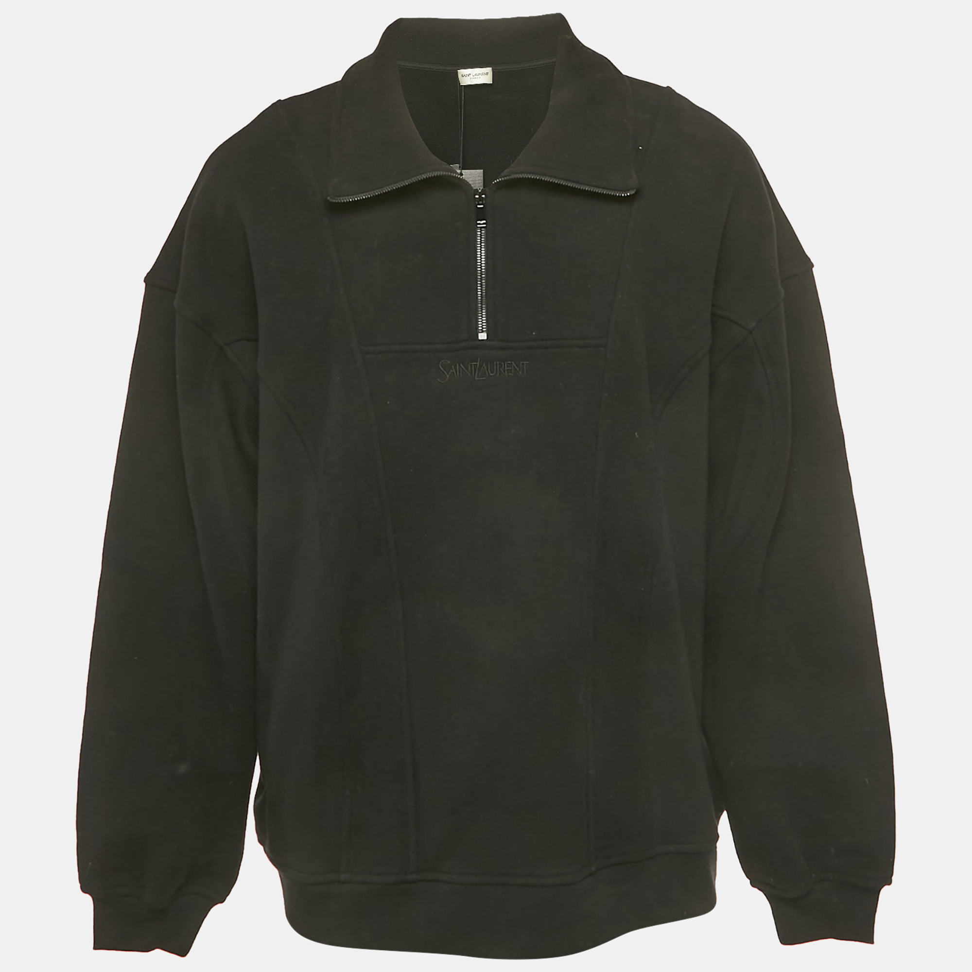 

Saint Laurent Paris Black Fleece Cotton Zip-Up Jacket L