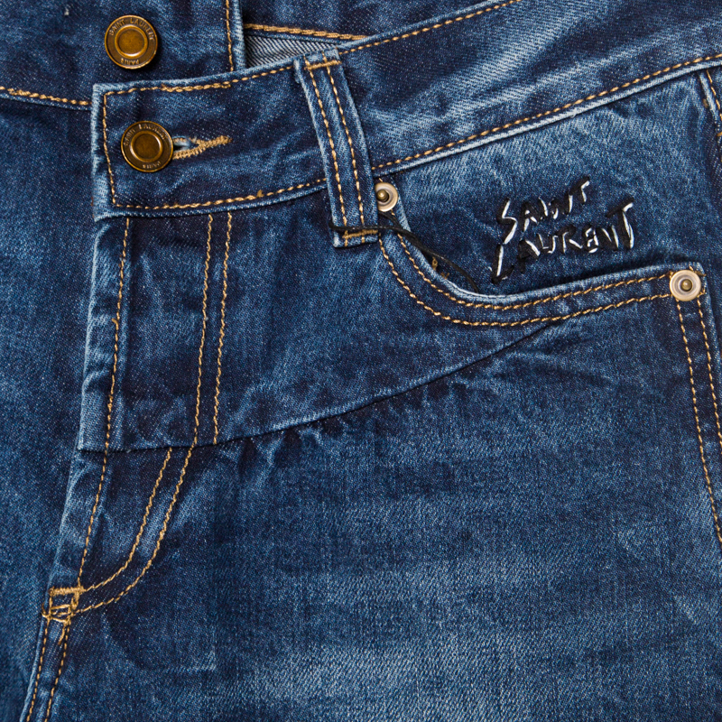 saint laurent embroidered jeans