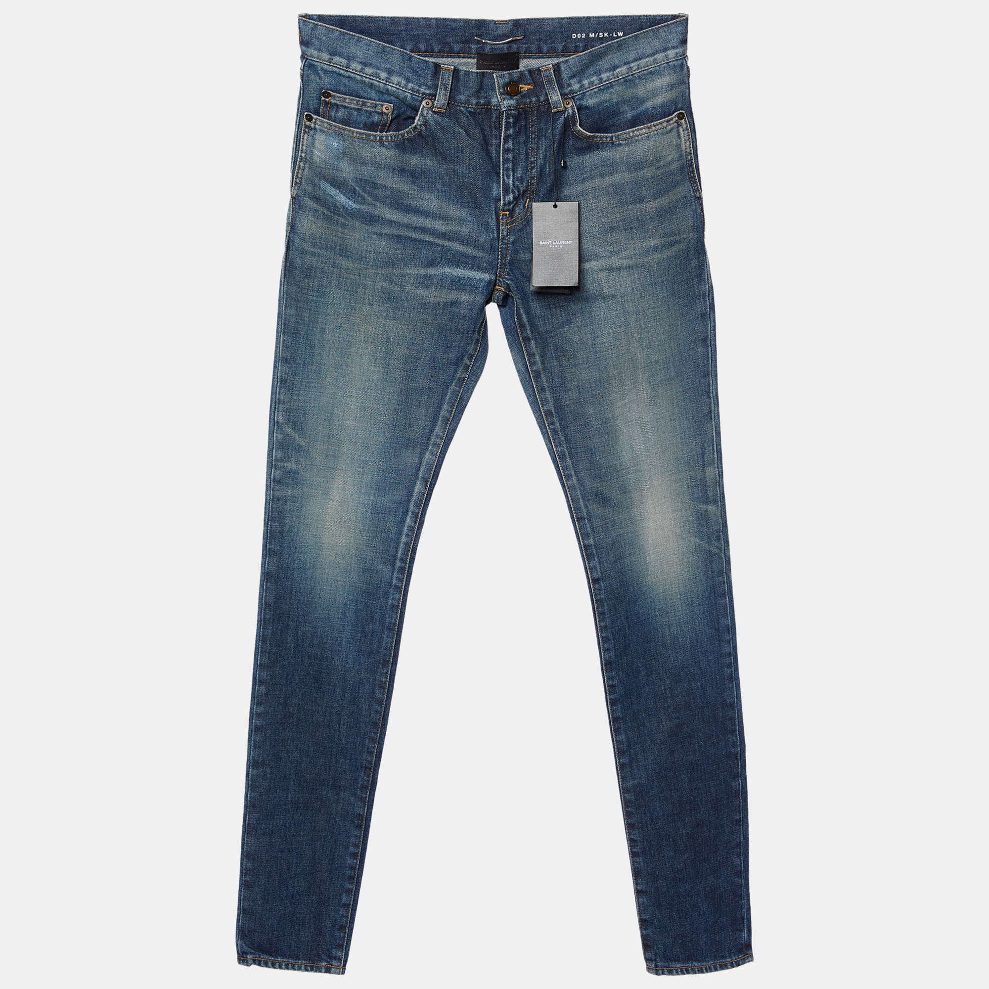 

Saint Laurent Blue Washed Denim Skinny Fit Jeans /Waist 31