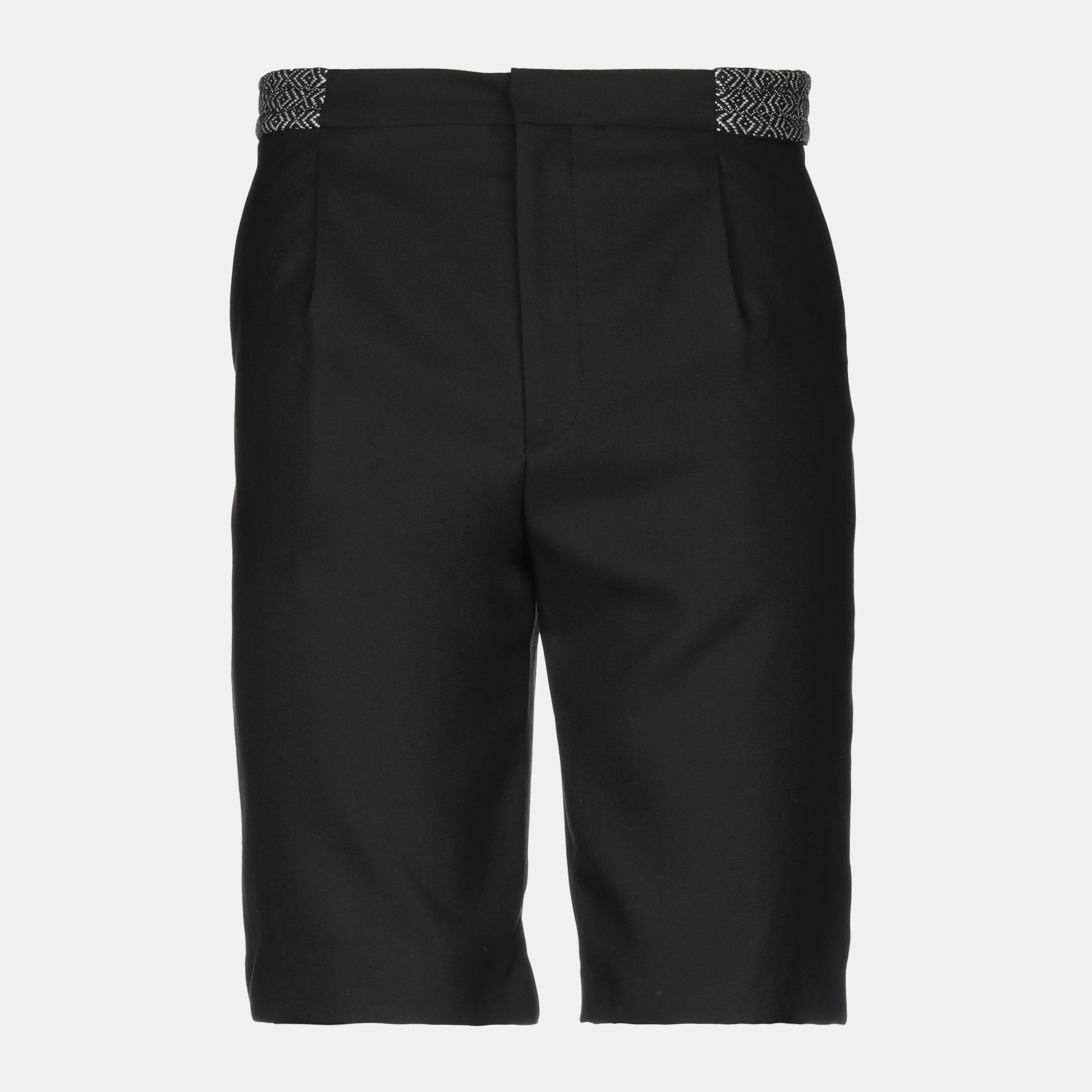 Pre-owned Saint Laurent Wool Shorts & Bermuda Shorts 46 In Black