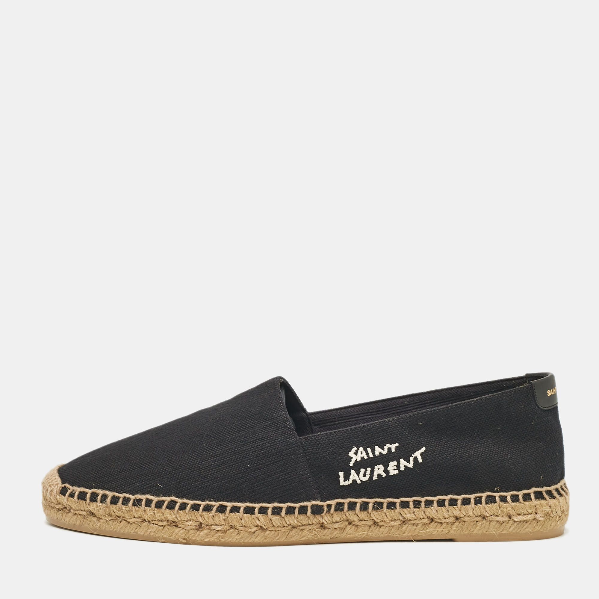 

Saint Laurent Black Canvas Slip On Espadrille Size