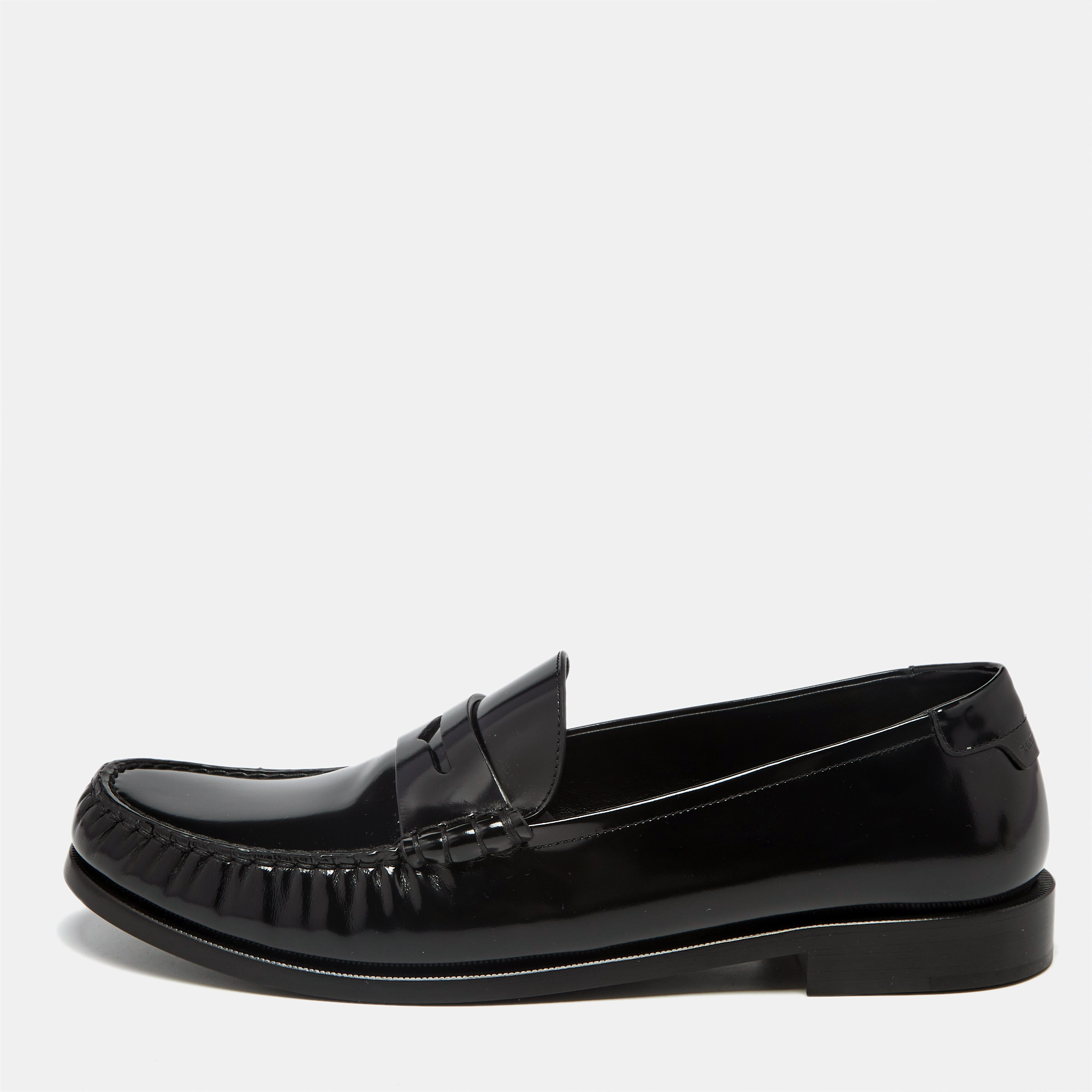 

Saint Laurent Le Size  Black Leather Penny Loafers
