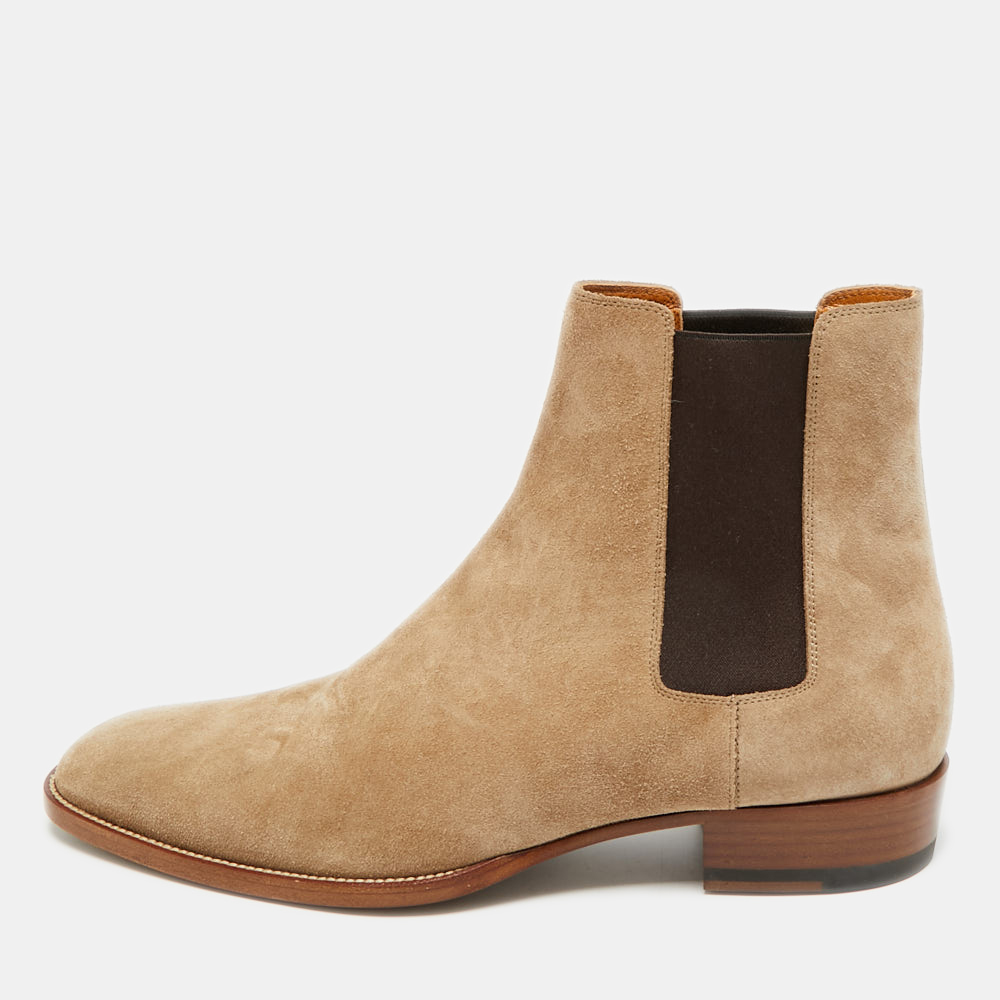 

Saint Laurent Wyatt Size  Beige Suede Ankle Length Boots