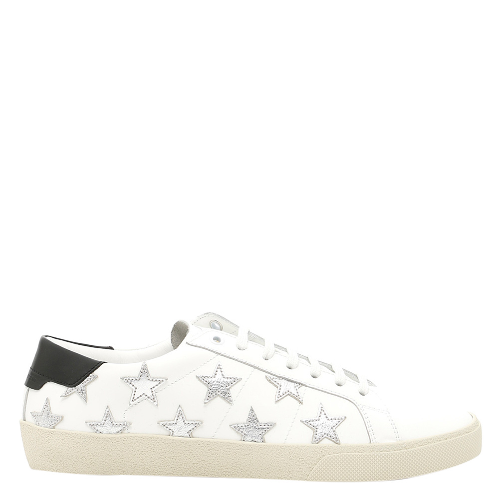 Pre-owned Saint Laurent White Sl/06 Star Sneakers Size Eu 39