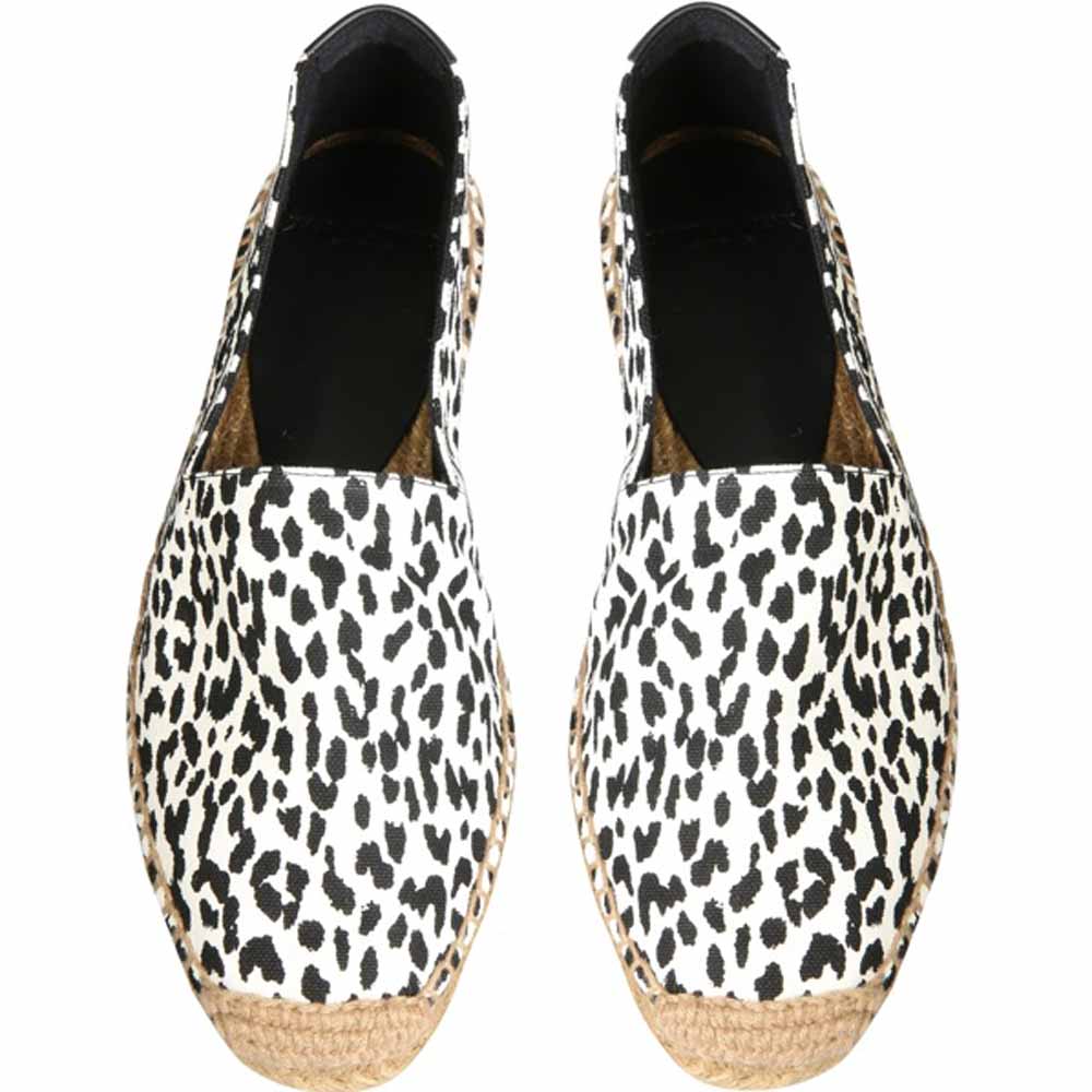 

Saint Laurent White/Black Leopard Print Espadrillas Size IT