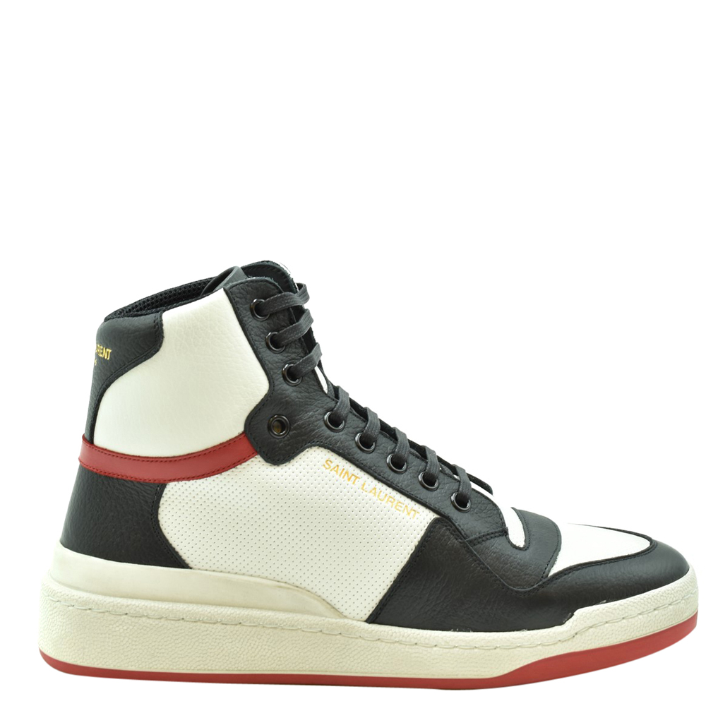 Pre-owned Saint Laurent Multicolor Leather Sl24 High-top Sneakers Size Eu 42