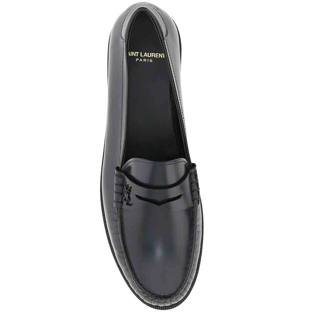 

Saint Laurent Paris Black Leather monogram Loafers Size IT