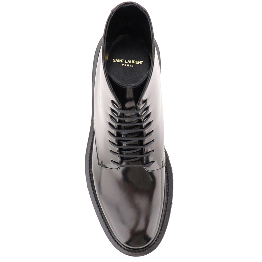 

Saint Laurent Paris Black Leather Army Lace-Up Boots Size IT