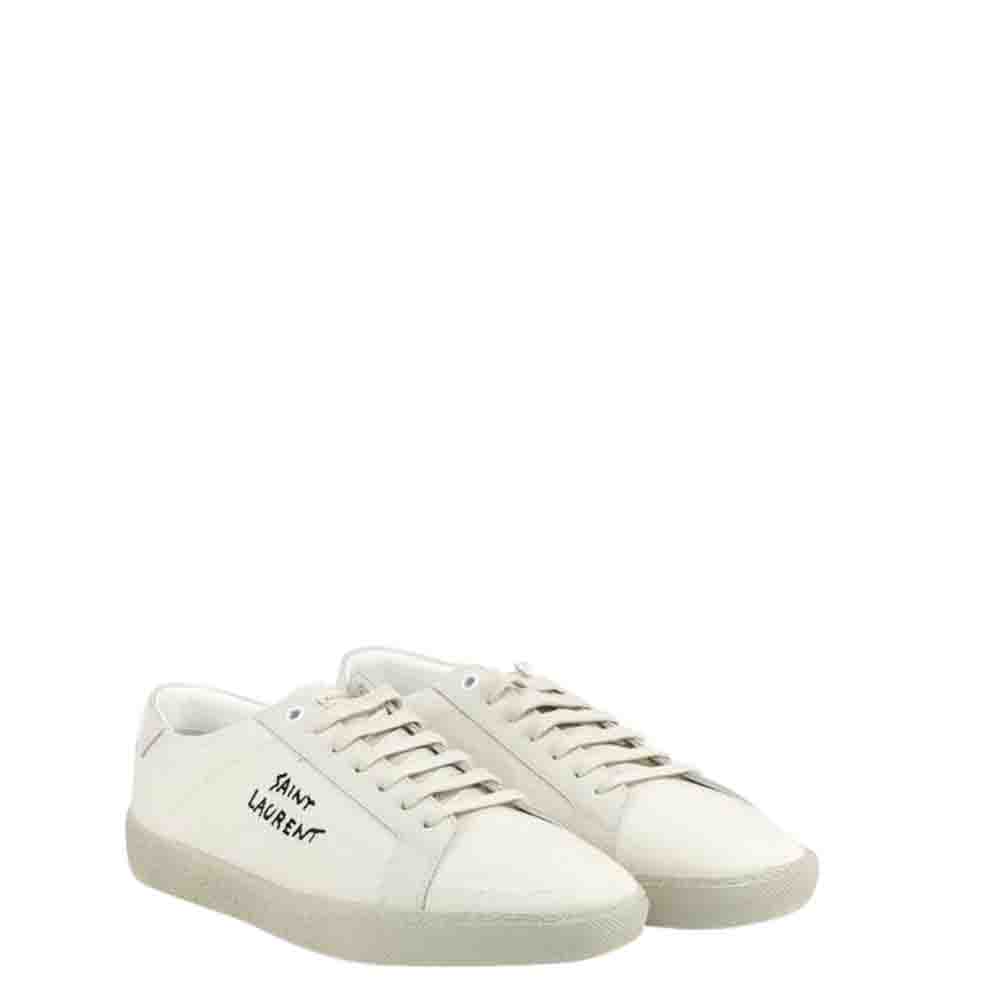 

Saint Laurent Paris White Embroidered Court Classic SL/06 Sneakers Size EU