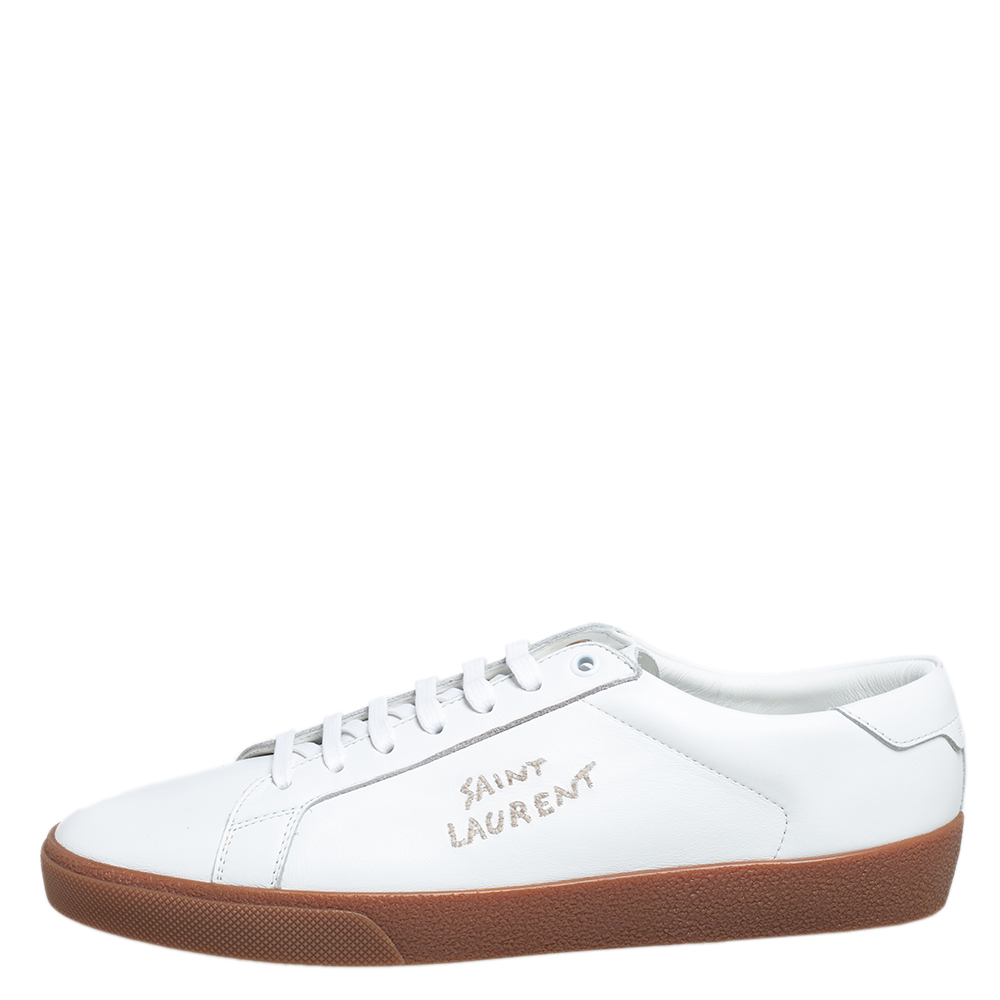 

Saint Laurent White Leather Court Classic Sneakers Size