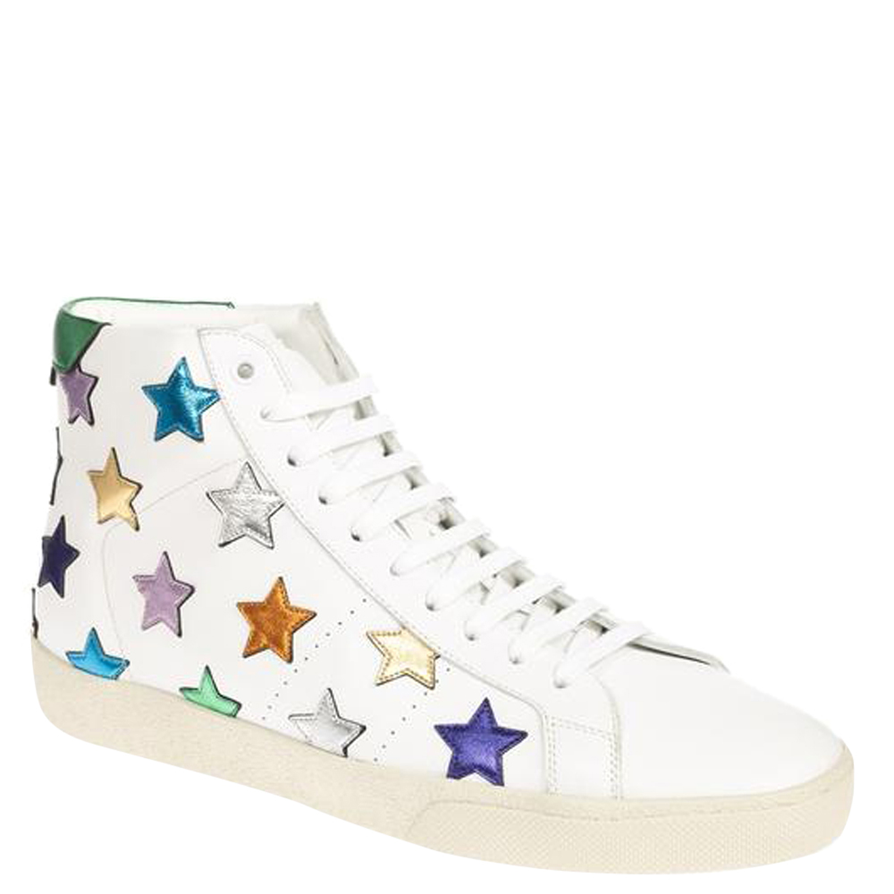 

Saint Laurent Multicolor Court Classic Metallic California High Top Sneakers Size EU