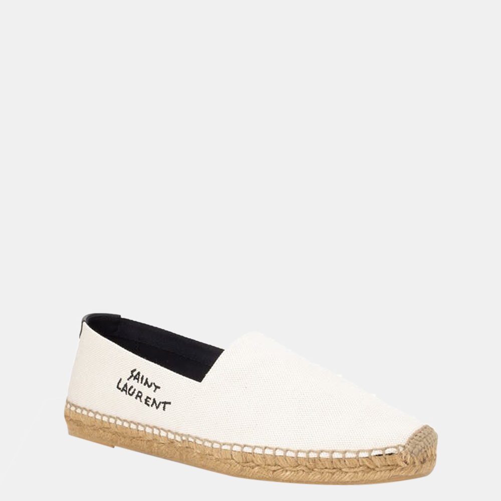 

Saint Laurent White Canvas Espadrilles Size EU