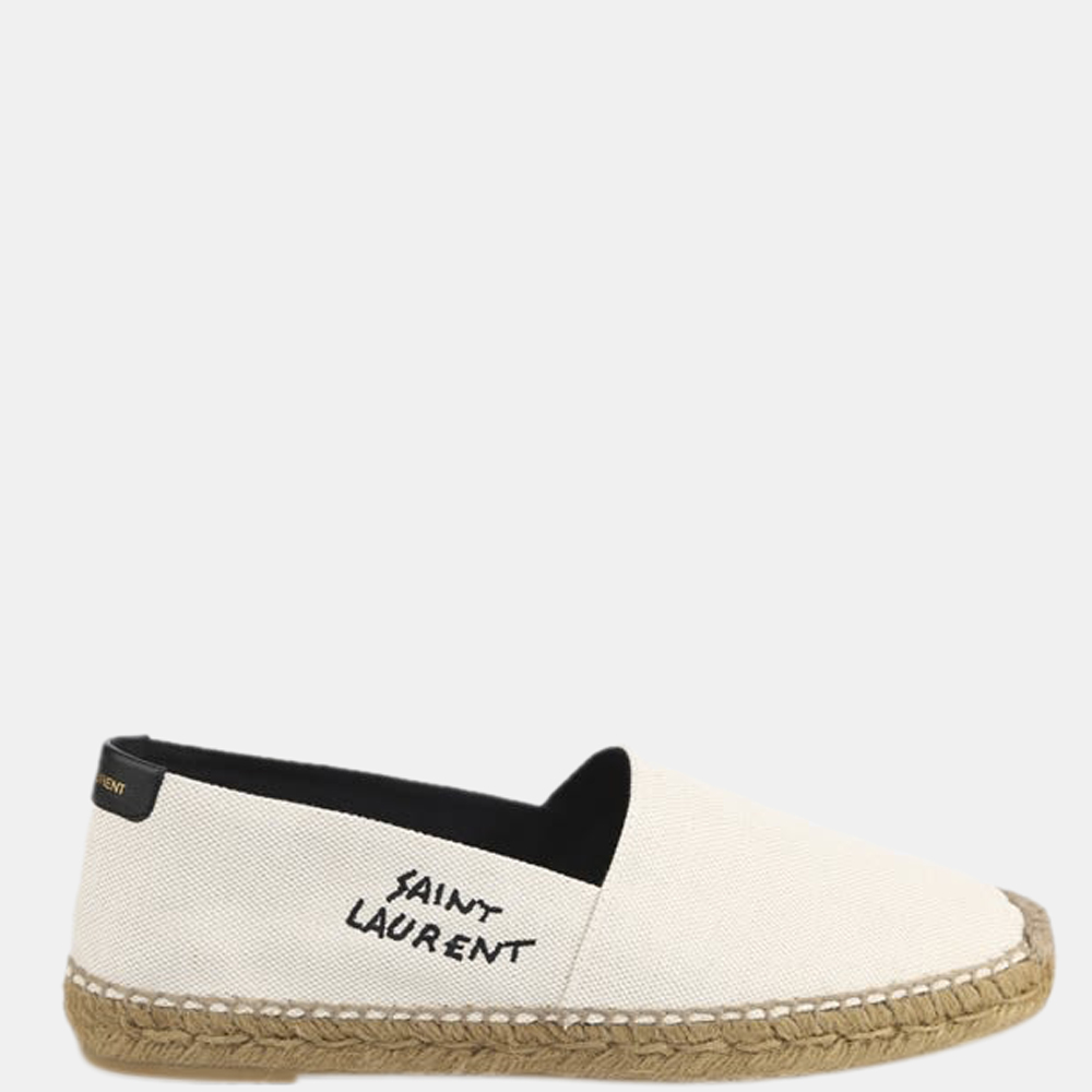 

Saint Laurent Beige Canvas Embroidered Espadrilles EU