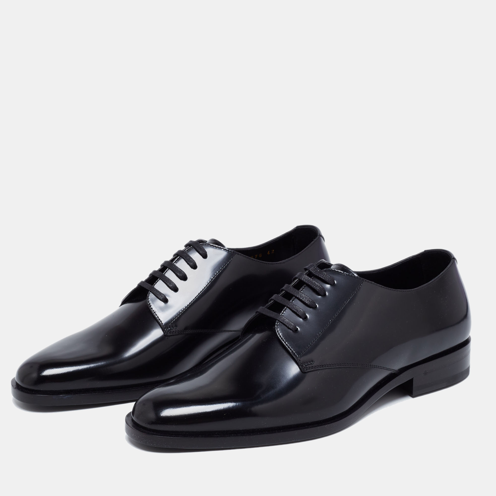 

Saint Laurent Black Leather Montaigne Lace Up Derby Size