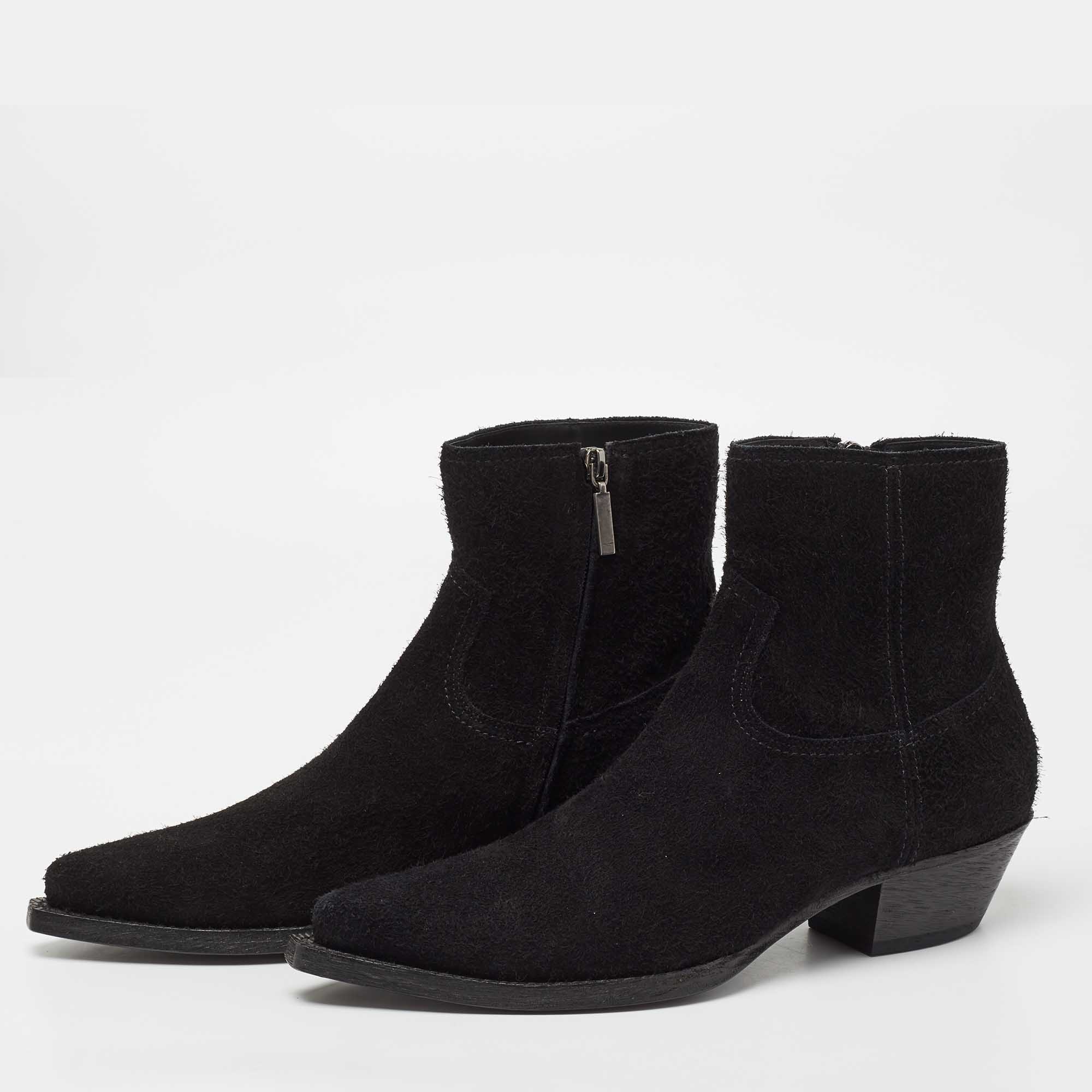 

Saint Laurent Black Suede Ankle Boots Size