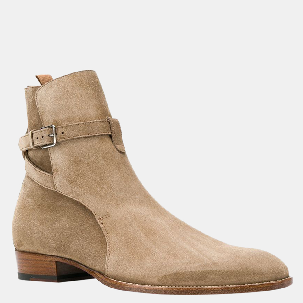 

Saint laurent Paris Brown Suede Wyatt 30 Jodhpur BootsSize FR