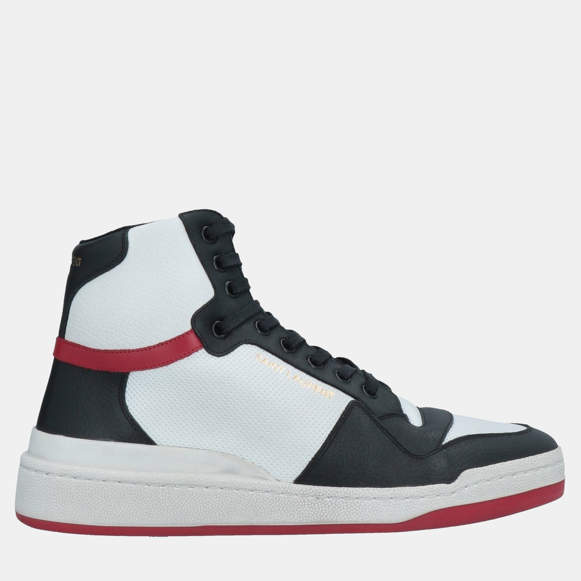Saint Laurent Leather Two-Tone Lace Up Sneakers 41