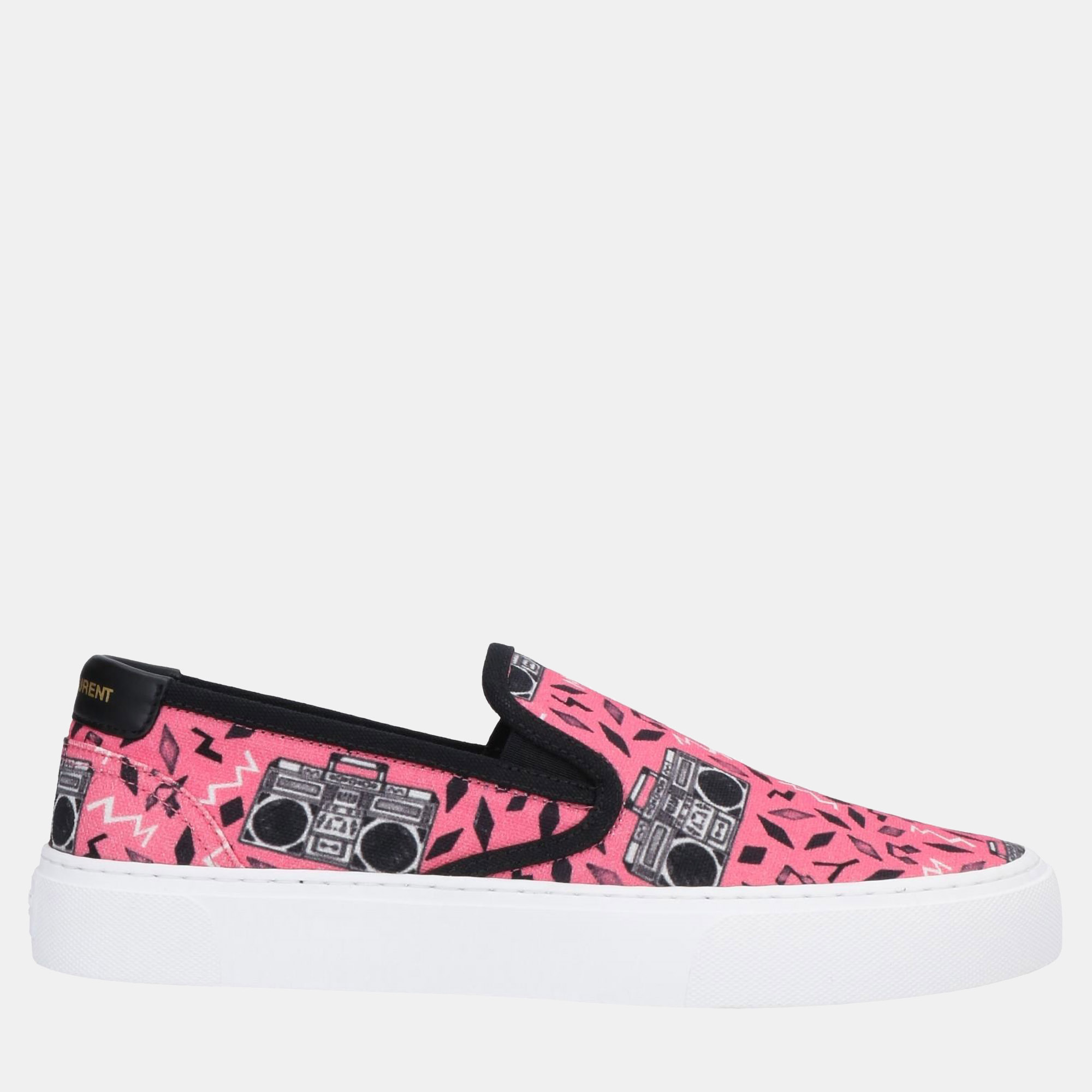 

Saint Laurent Printed Canvas and Leather Sneakers Size, Pink