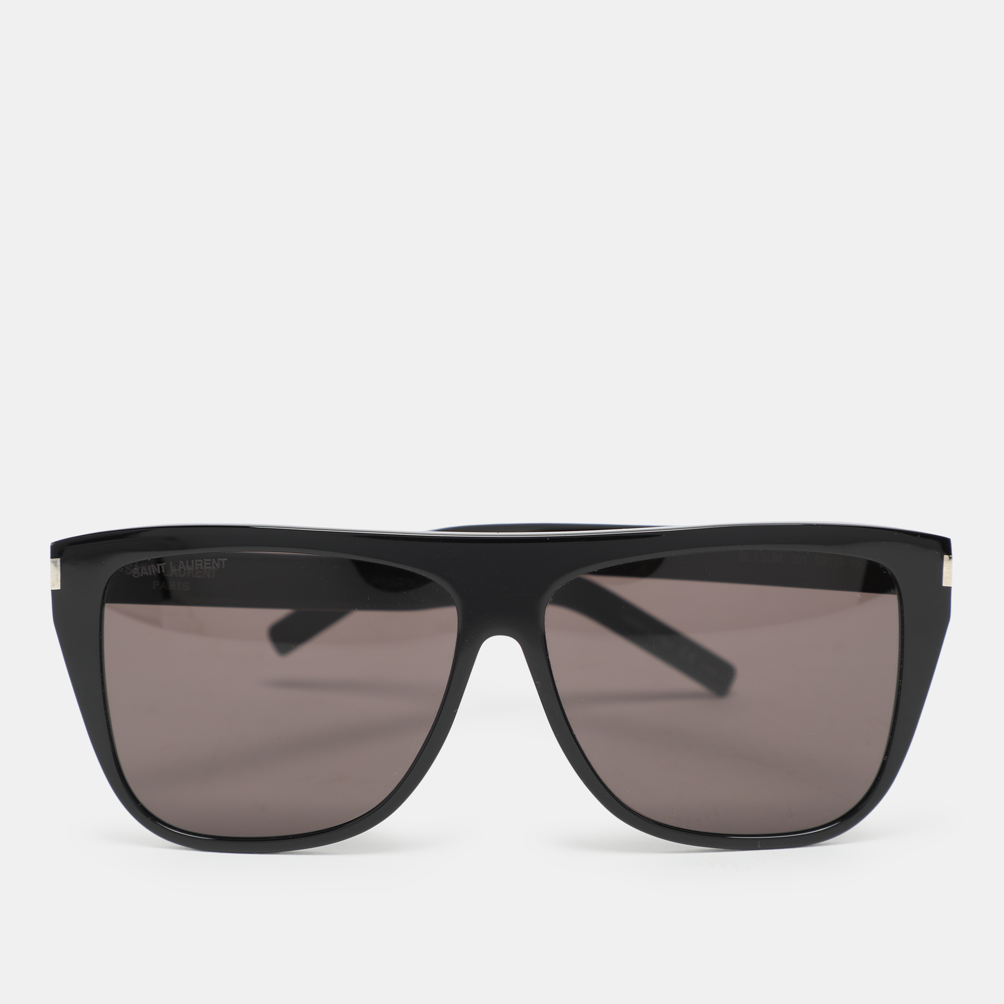 Pre-owned Saint Laurent Black Sl1 Slim 001 Wayfarer Sunglasses