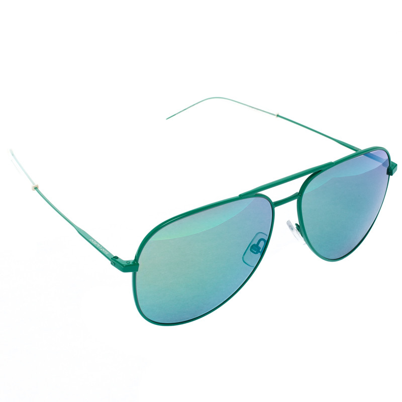 Saint Laurent Green Mirror Classic 11 Aviators Sunglasses