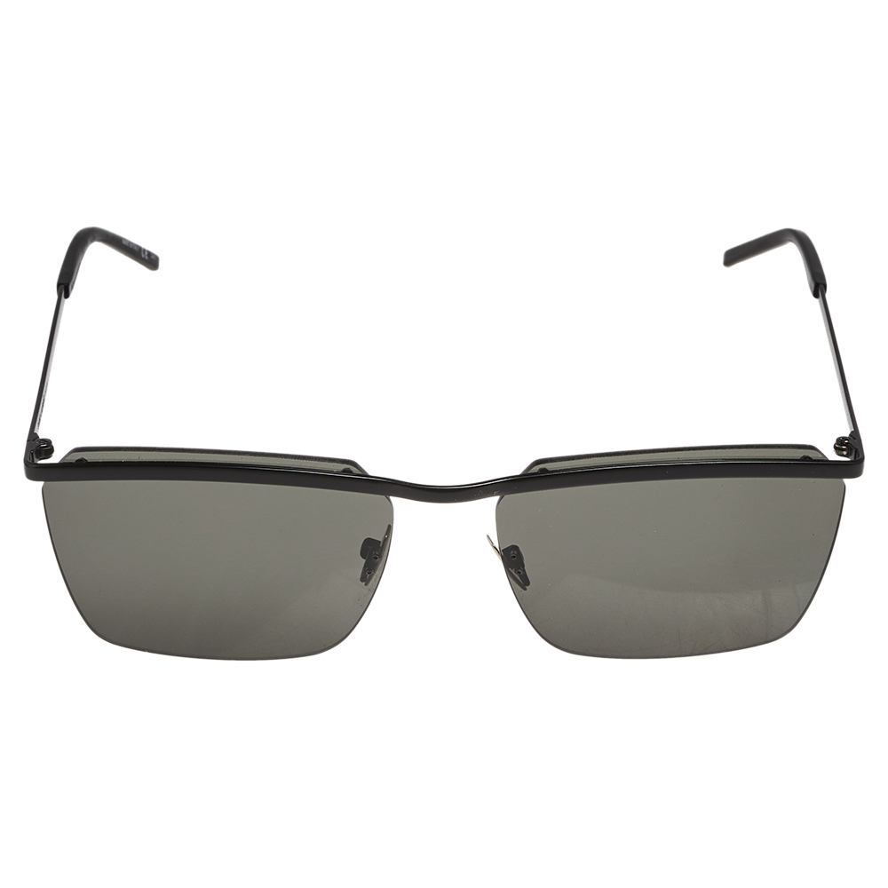 

Saint Laurent Black Tone/ Grey SL 243 Square Sunglasses