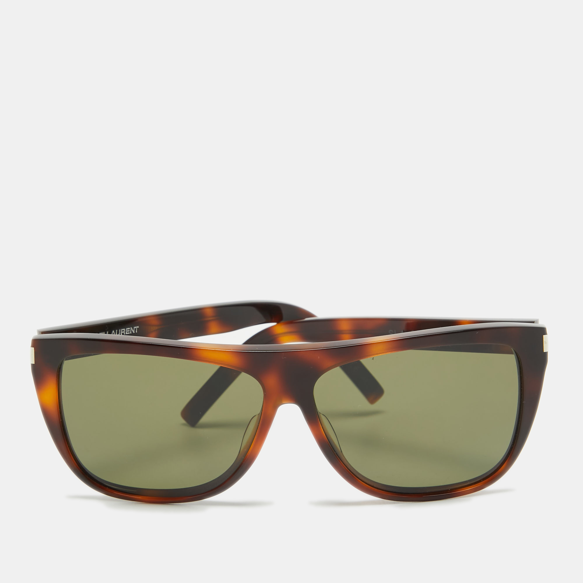 Pre-owned Saint Laurent Brown Tortoise Sl1003 Wayfarer Sunglasses