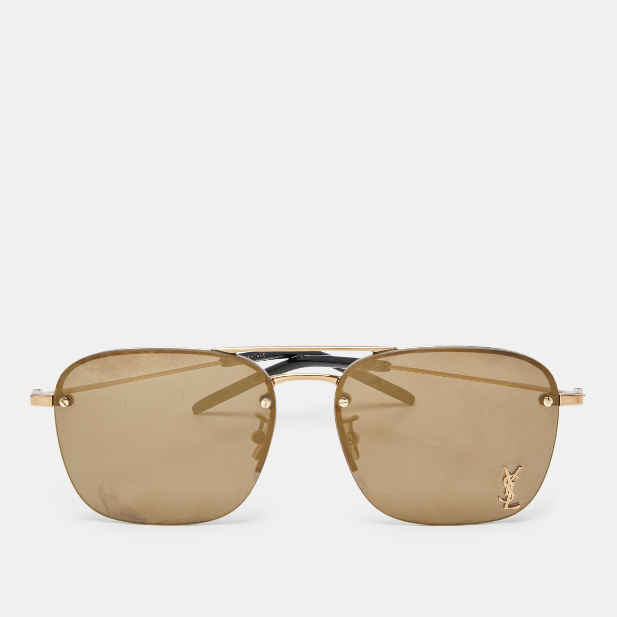 

Saint Laurent Paris Gold Tone/Brown SL309 Aviator Sunglasses