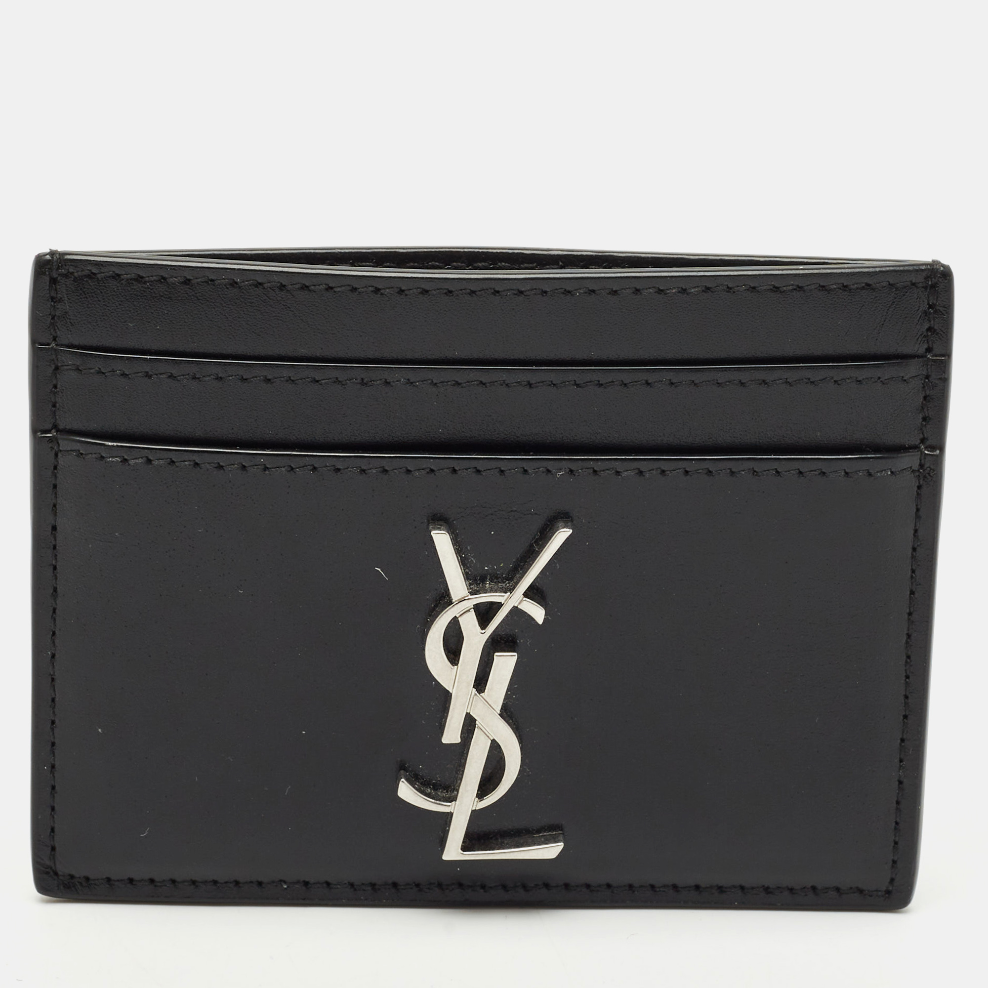 

Saint Laurent Black Leather Monogram Card Case