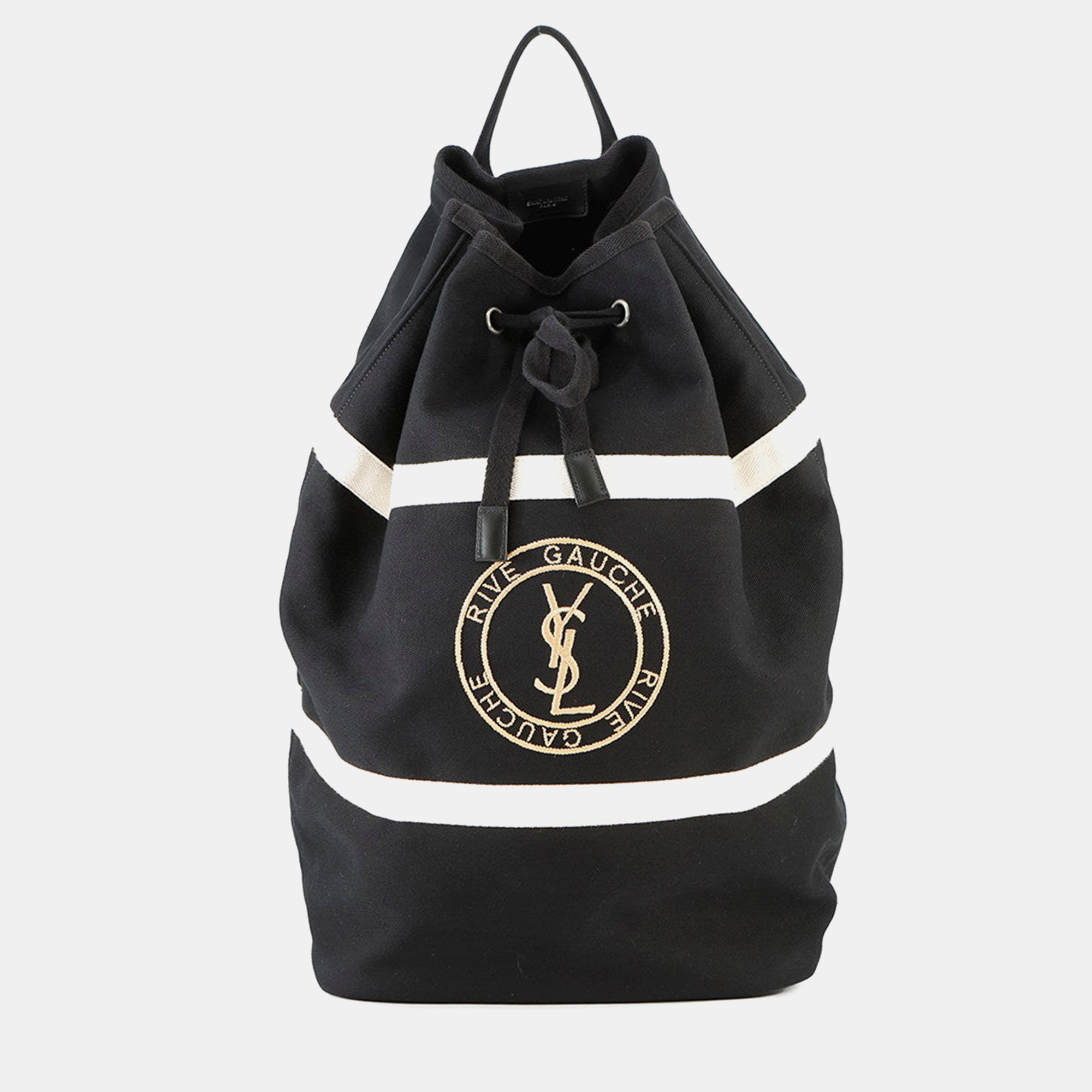 

Saint Laurent Paris Rive Gauche Logo Sling Bag Black/White Canvas