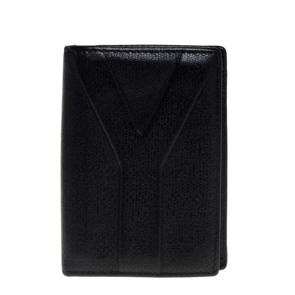 Pre-owned Saint Laurent Black Leather Bifold Wallet