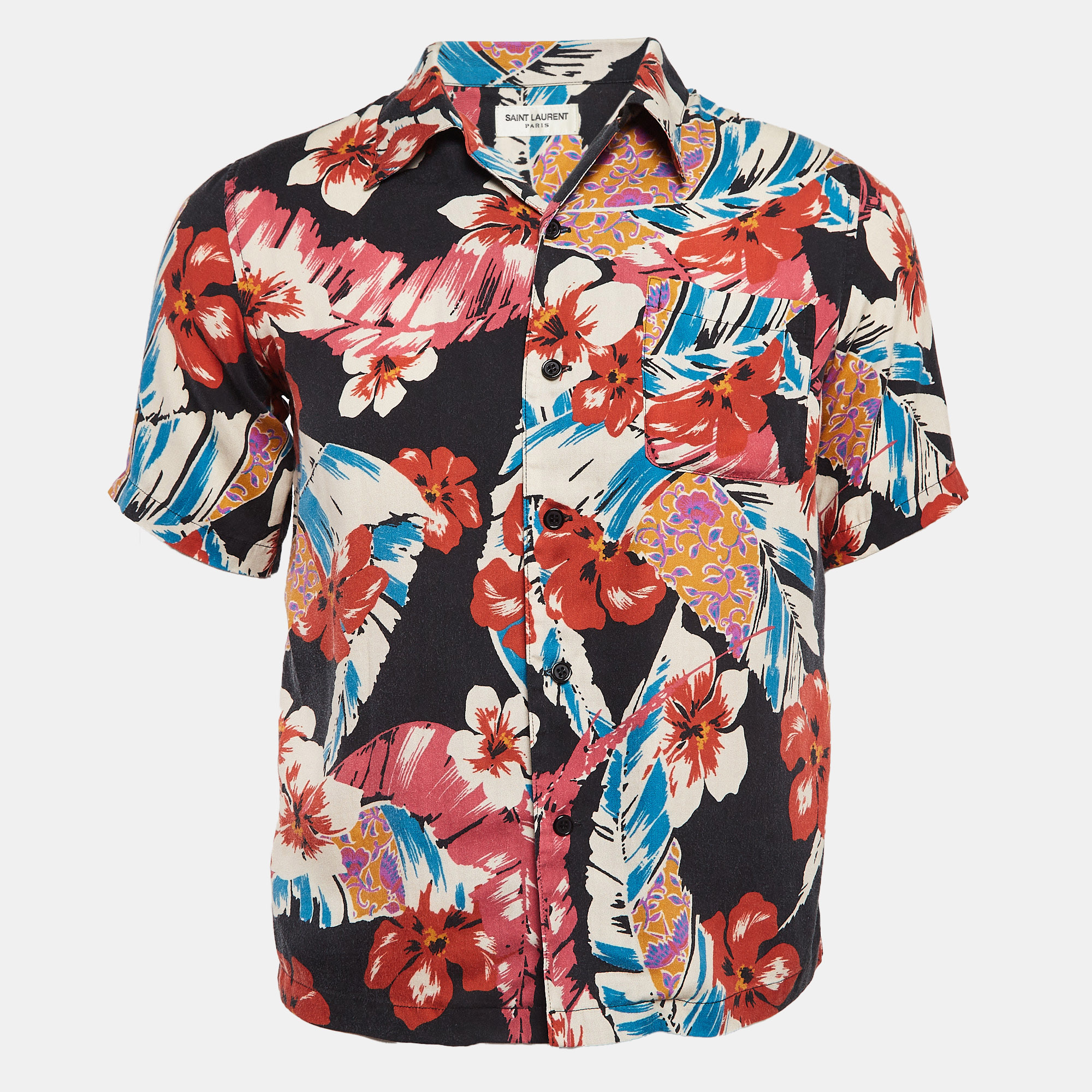 

Saint Laurent Paris Multicolor Printed Short Sleeve Shirt XS