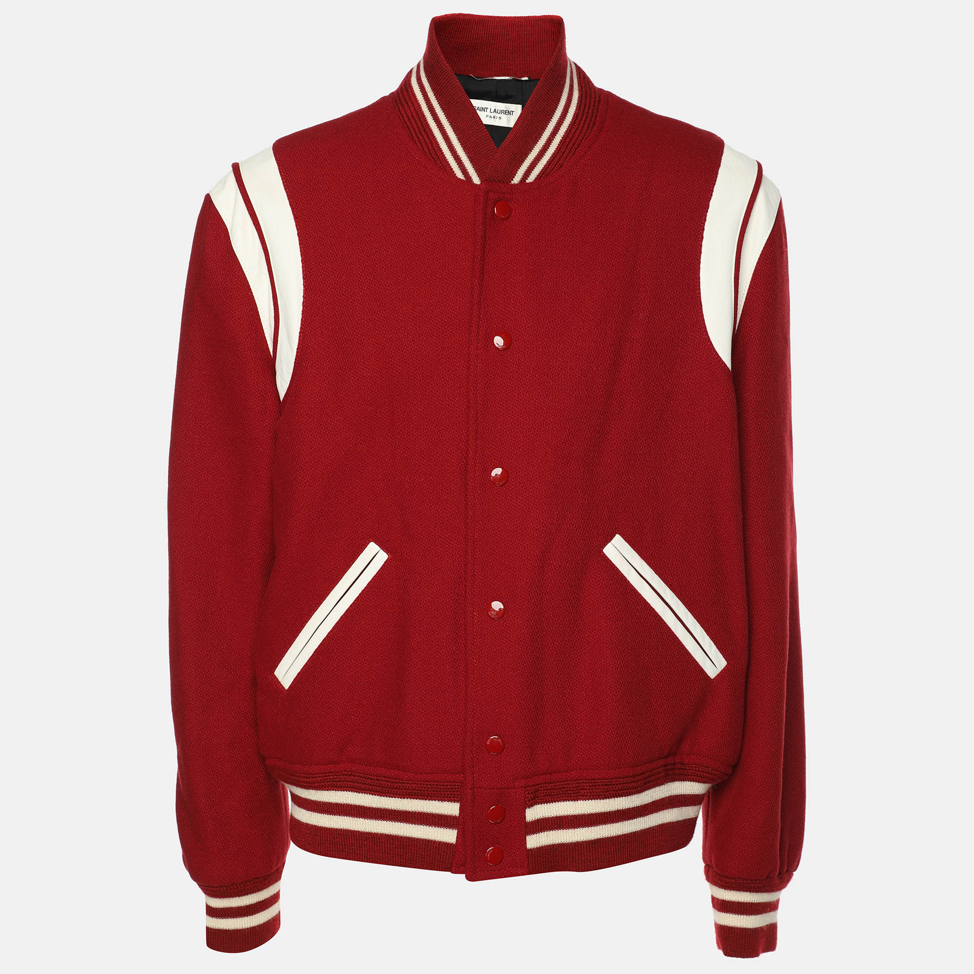 

Saint Laurent Red Virgin Wool Bomber Jacket XXL