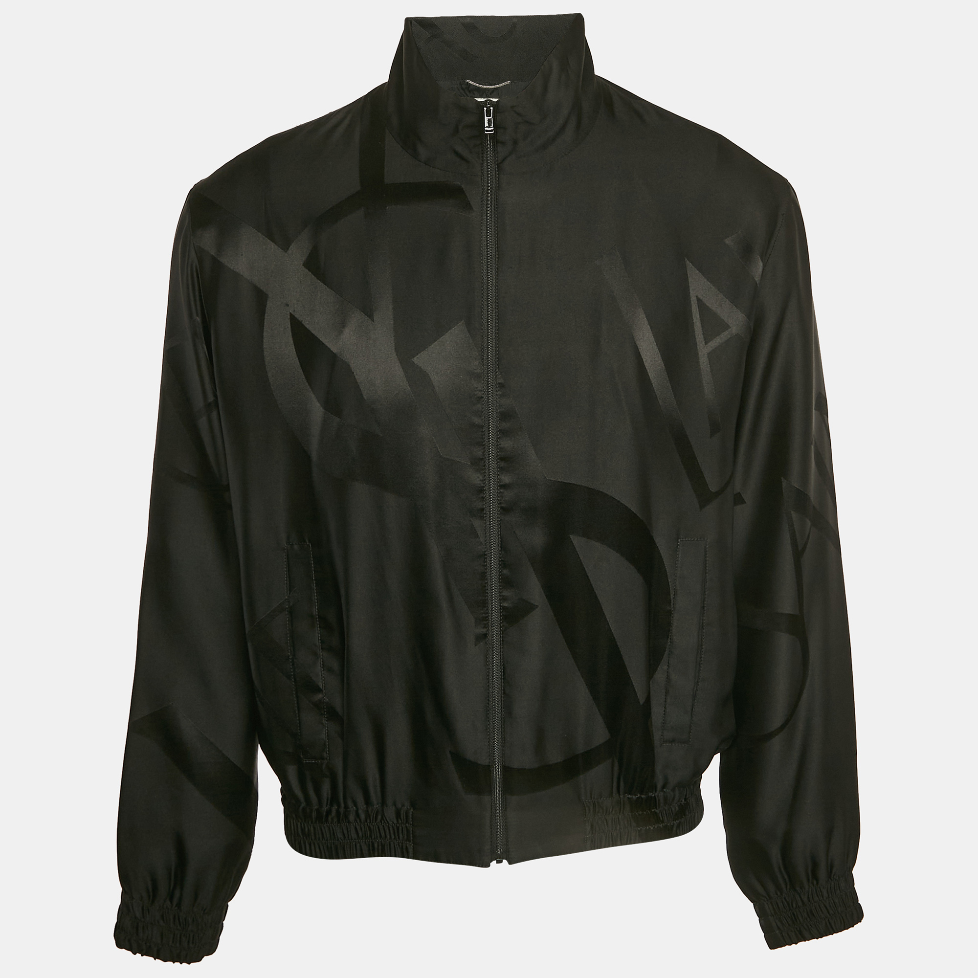 

Saint Laurent Paris Black Silk Teddy Cassandre Jacket L