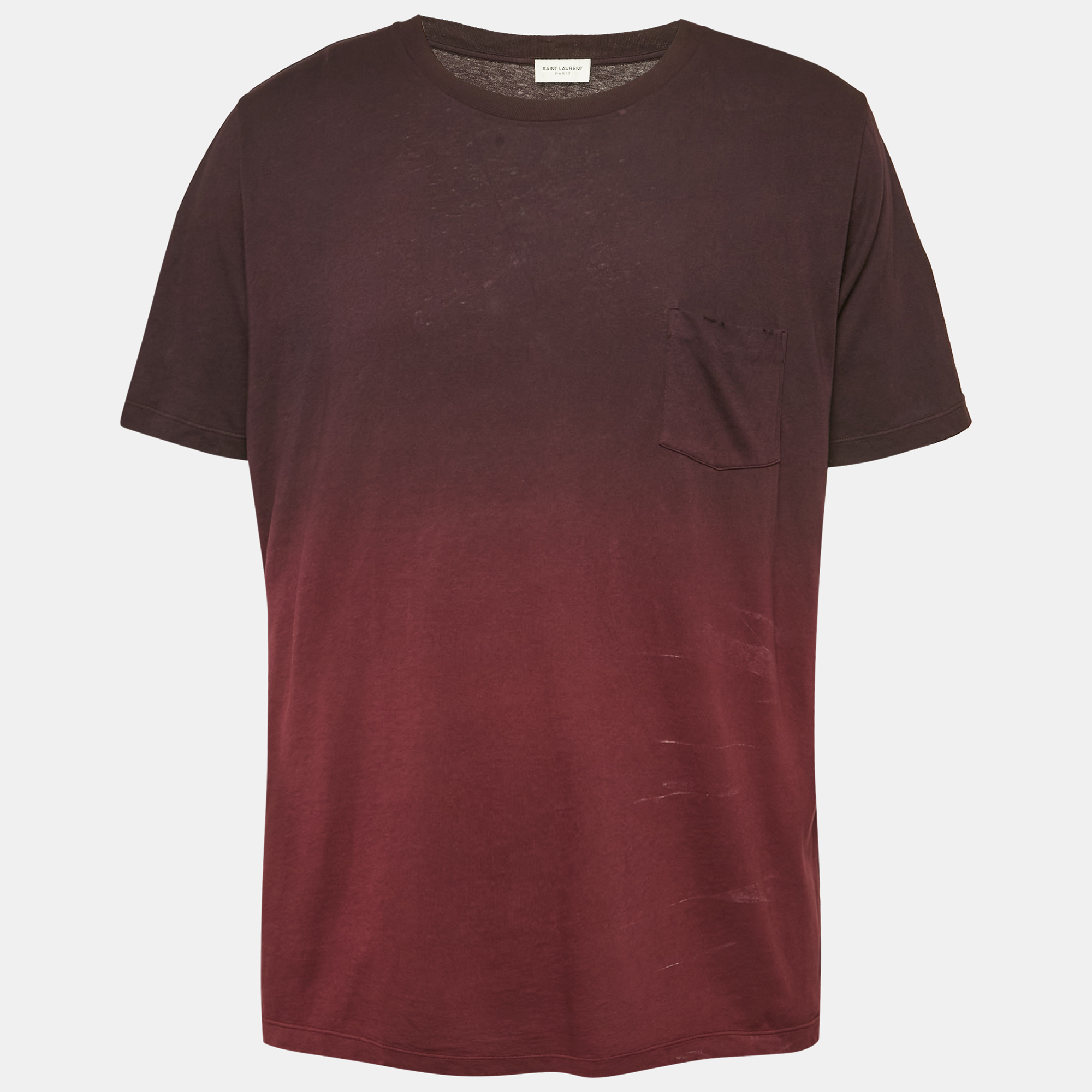 

Saint Laurent Burgundy Ombre Crewneck T-Shirt XL